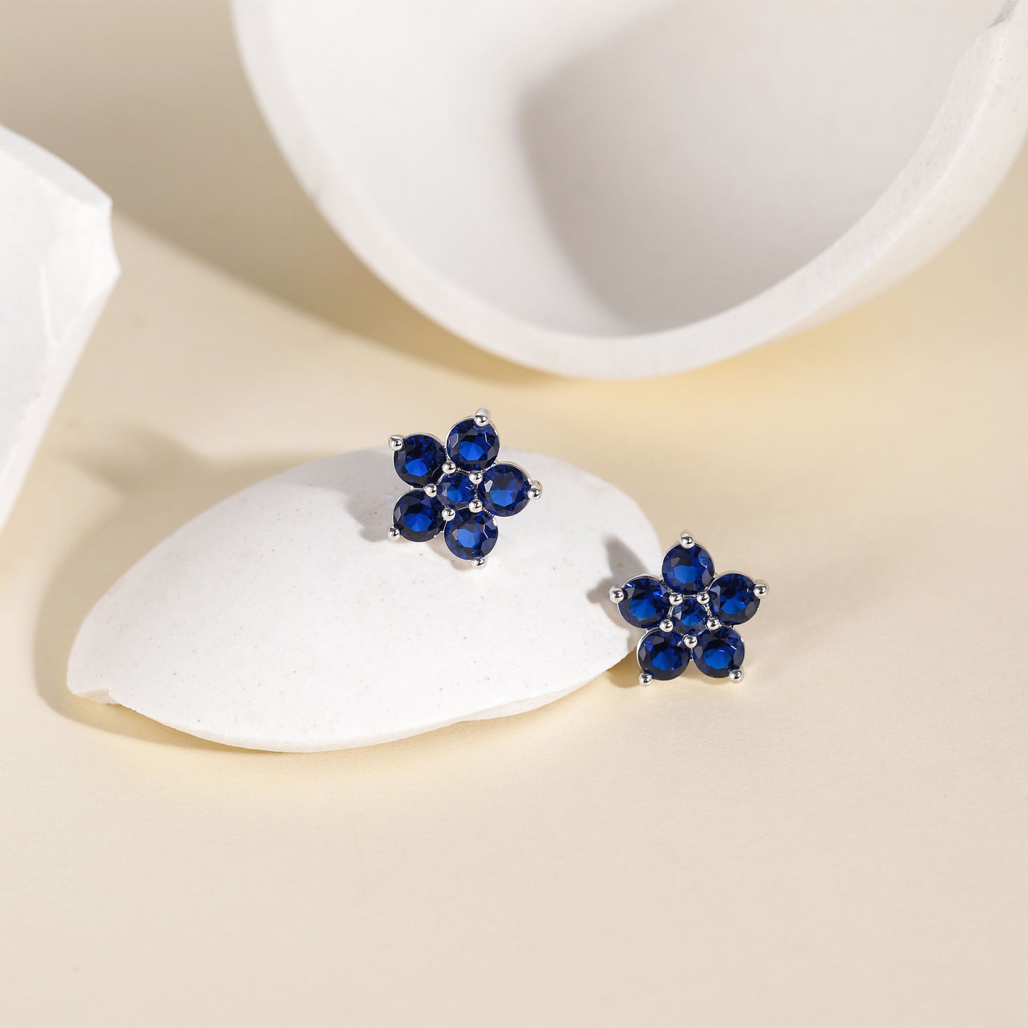 Birthstone Customized Flower Earrings