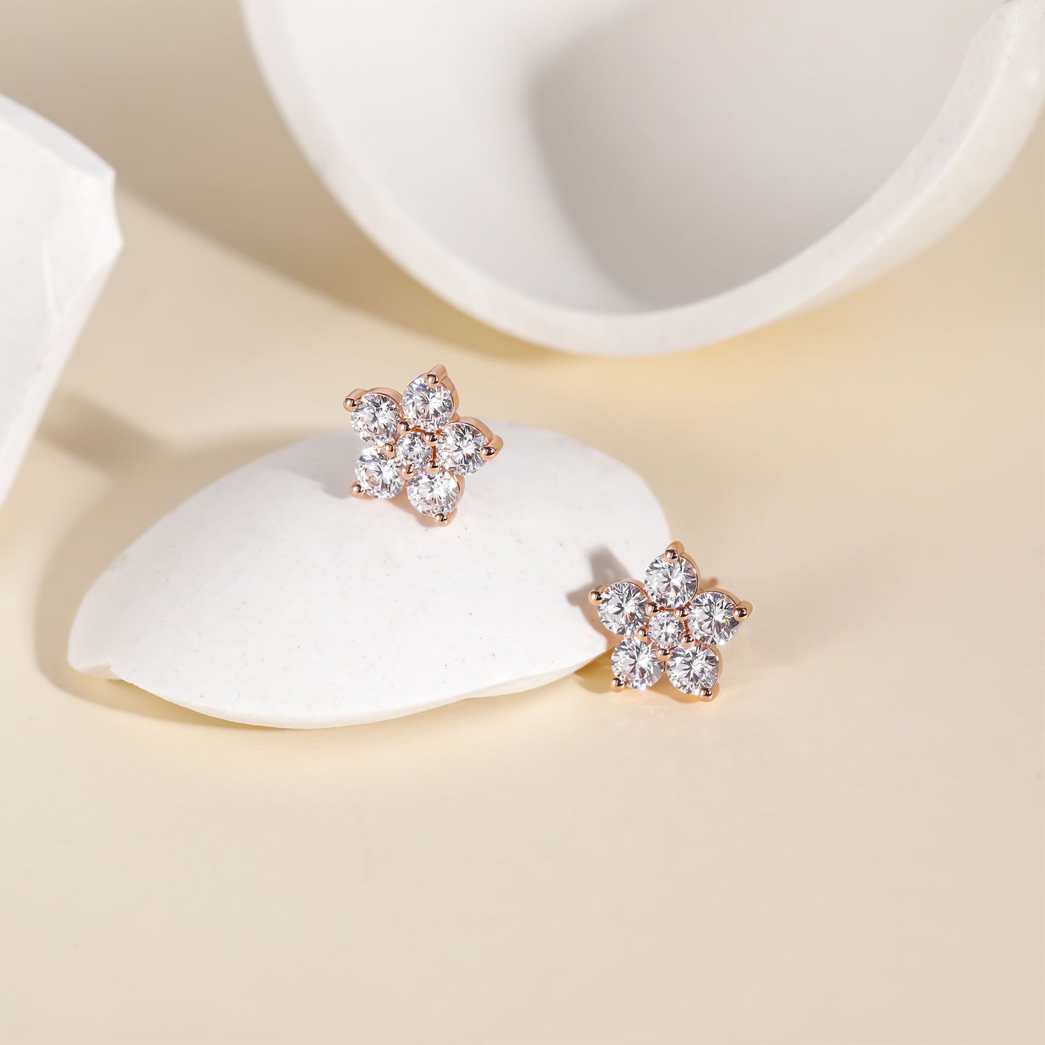 Birthstone Customized Flower Earrings