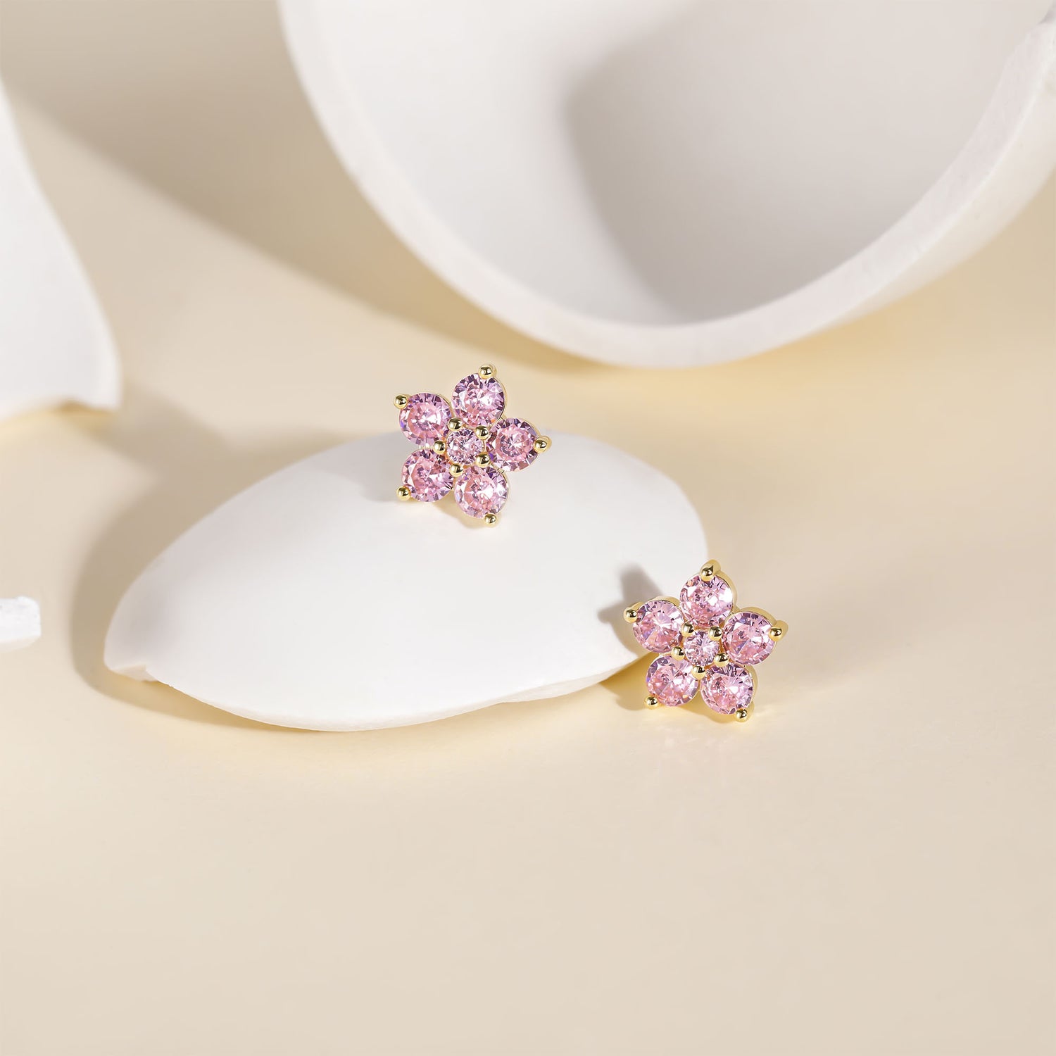 Birthstone Customized Flower Earrings