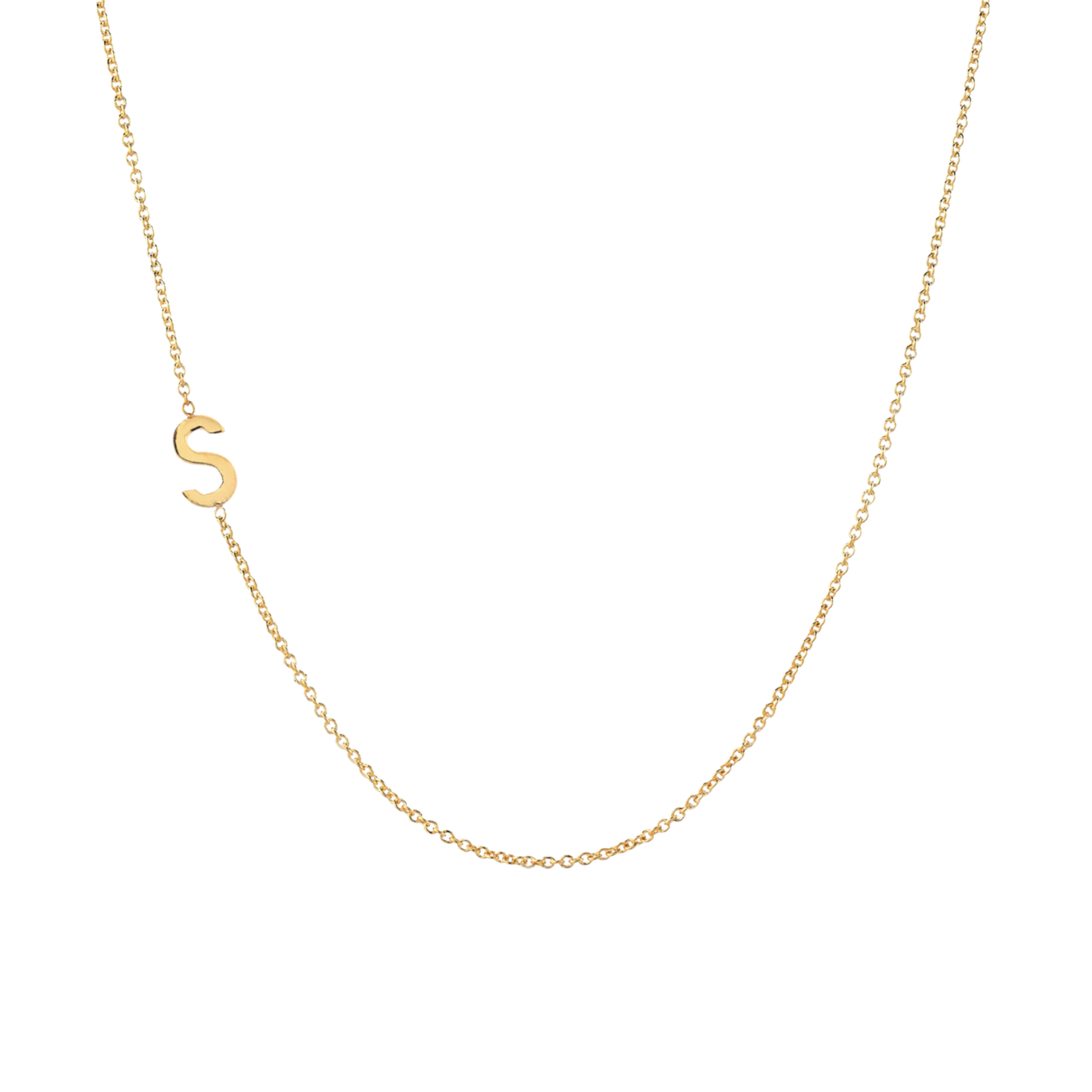 letter necklace, 14K gold initial necklace, customized mom necklace, gold jewelry for women, asymmetrical initial necklace