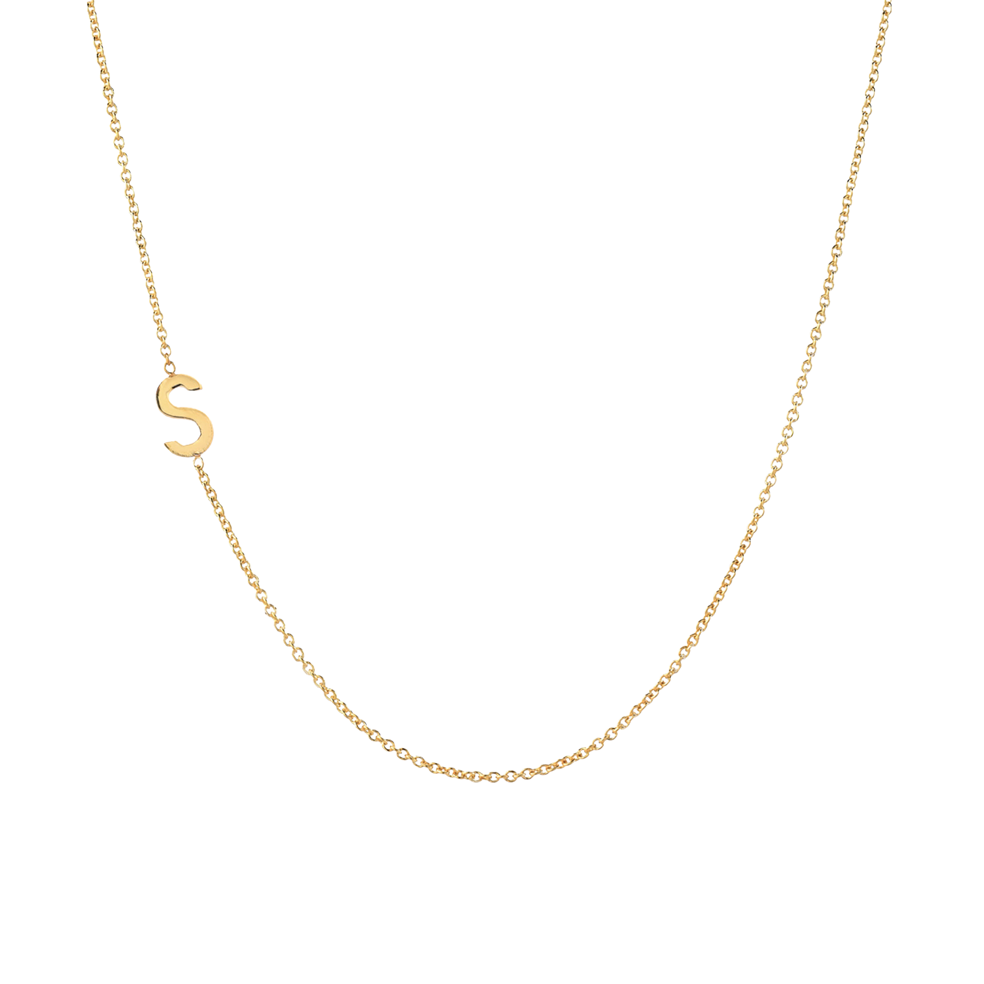 letter necklace, 14K gold initial necklace, customized mom necklace, gold jewelry for women, asymmetrical initial necklace