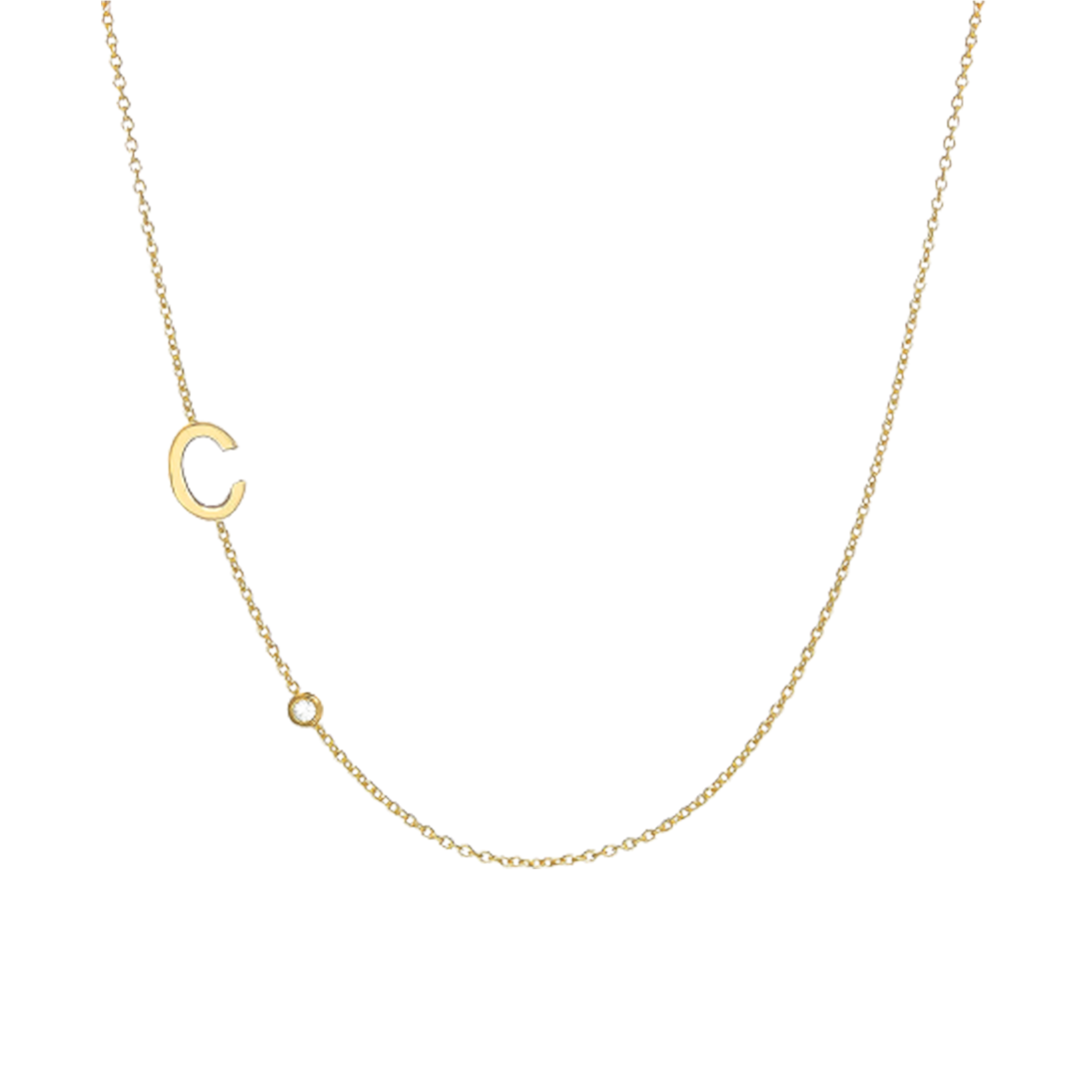 initial necklace with birthstone, birthstone necklace for mom, solid gold necklace, personalized mothers necklace, gold initial necklace, gold letter necklace