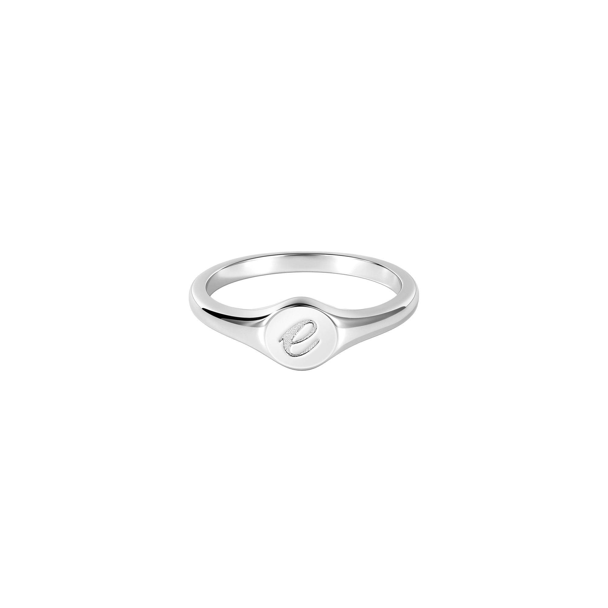 Engraved Solid Gold Initial Ring