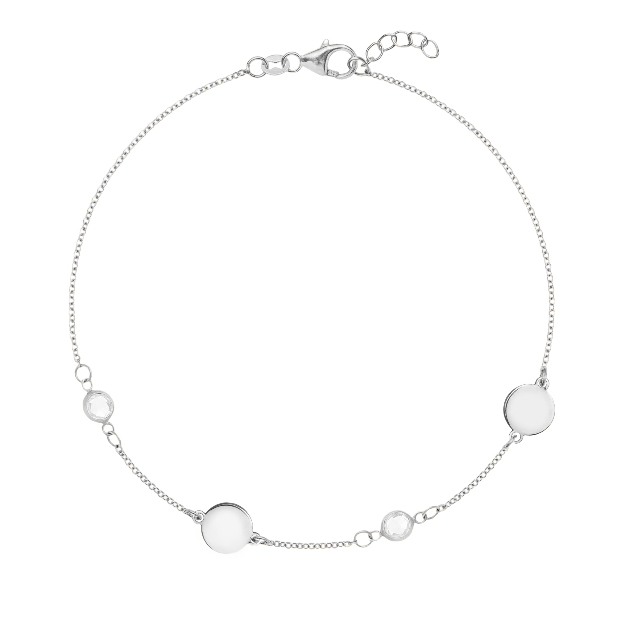 2 Letter with 2 Birthstone Bracelet