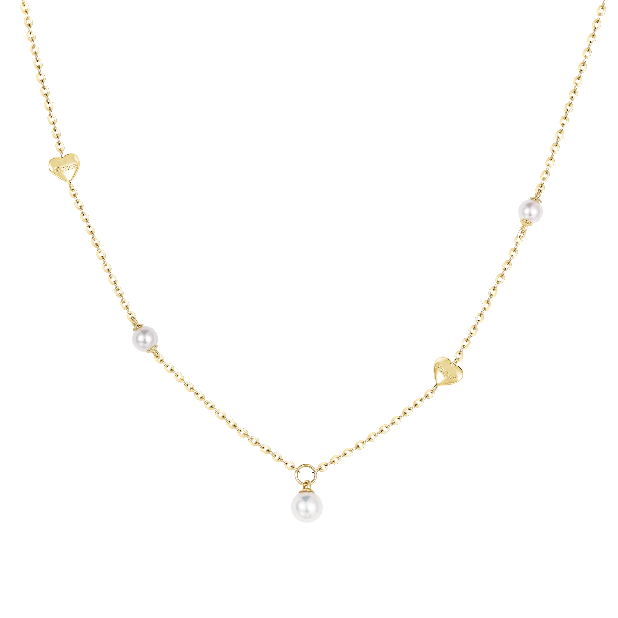 asymmetrical necklace, gold pearl necklace, custom pendant necklace, white pearl, 14k gold necklaces, freshwater pearl necklace