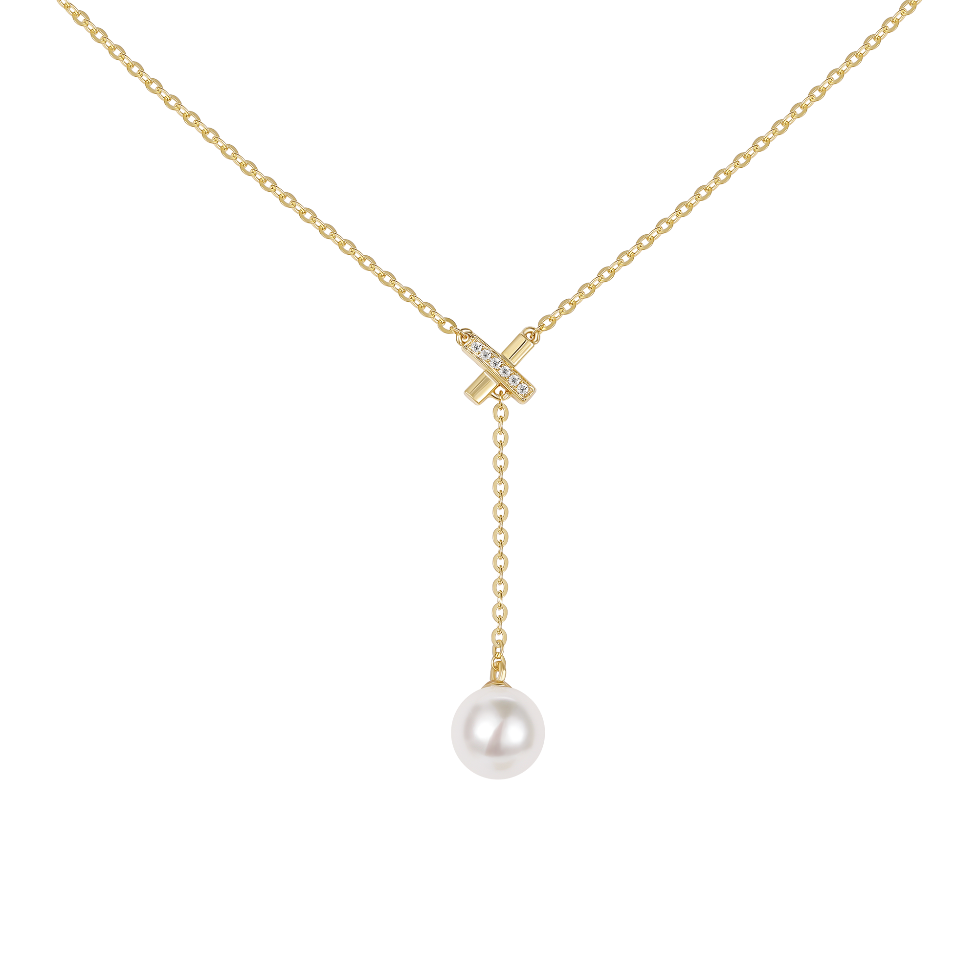SISGEM 14K Gold Pearl Necklace For Women - 16"-18" Cultured Freshwater Pearl Choker, Gift For Mom, Wife