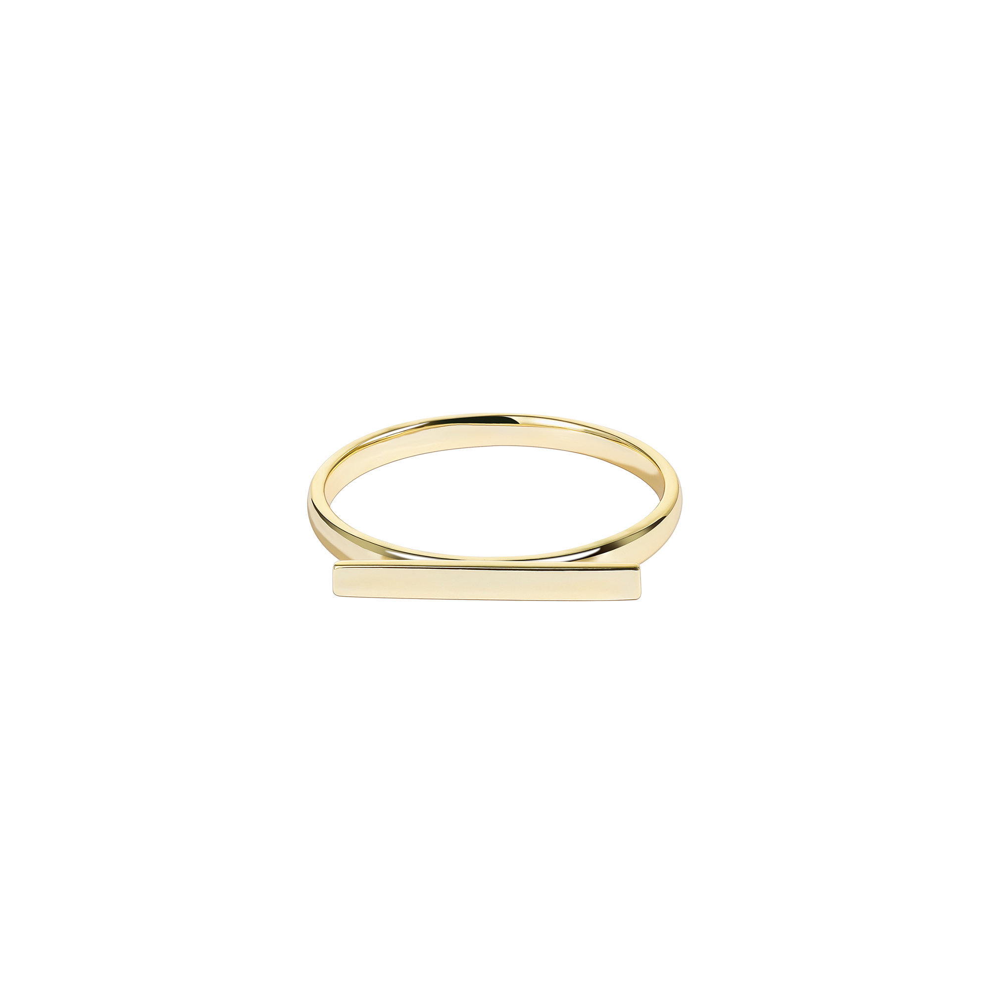 Simple Solid Gold Bar Ring