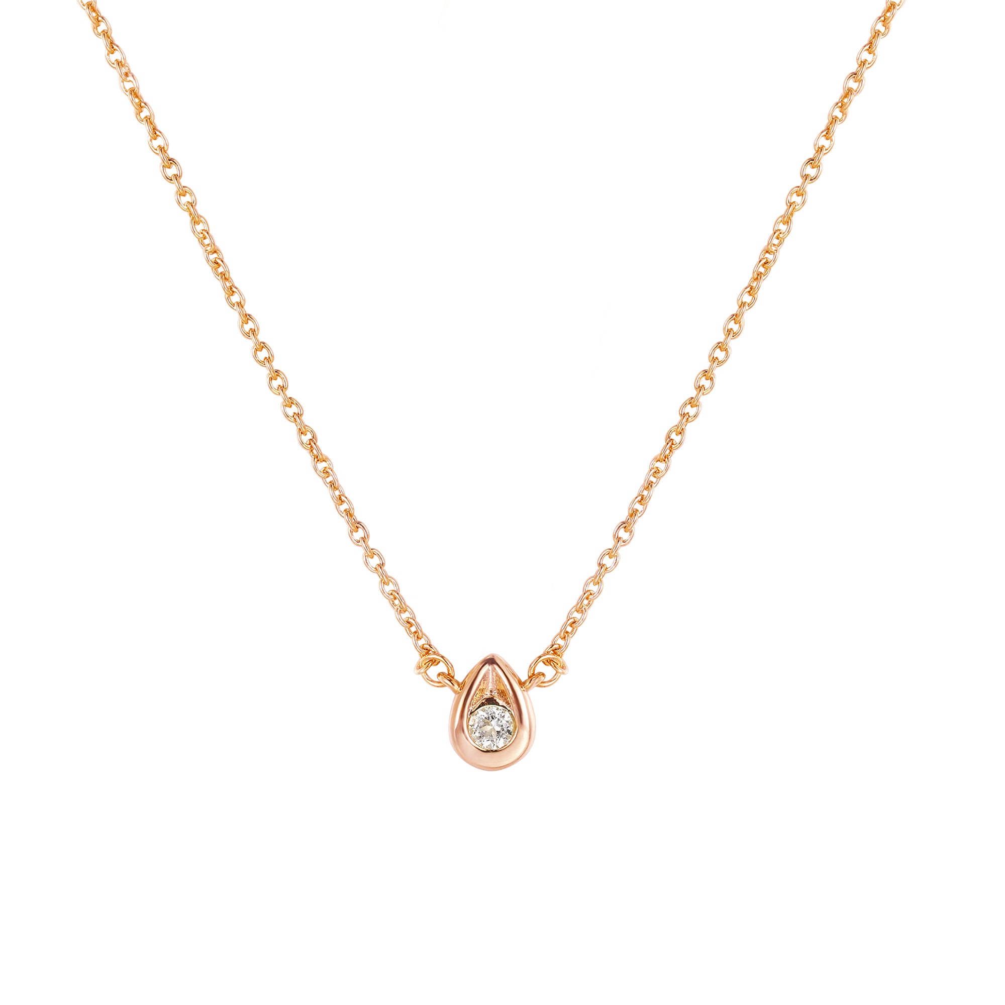 gold teardrop pendant, dainty gold jewelry, gold pendant necklace,rose gold jewelry, rose gold birthstone necklace