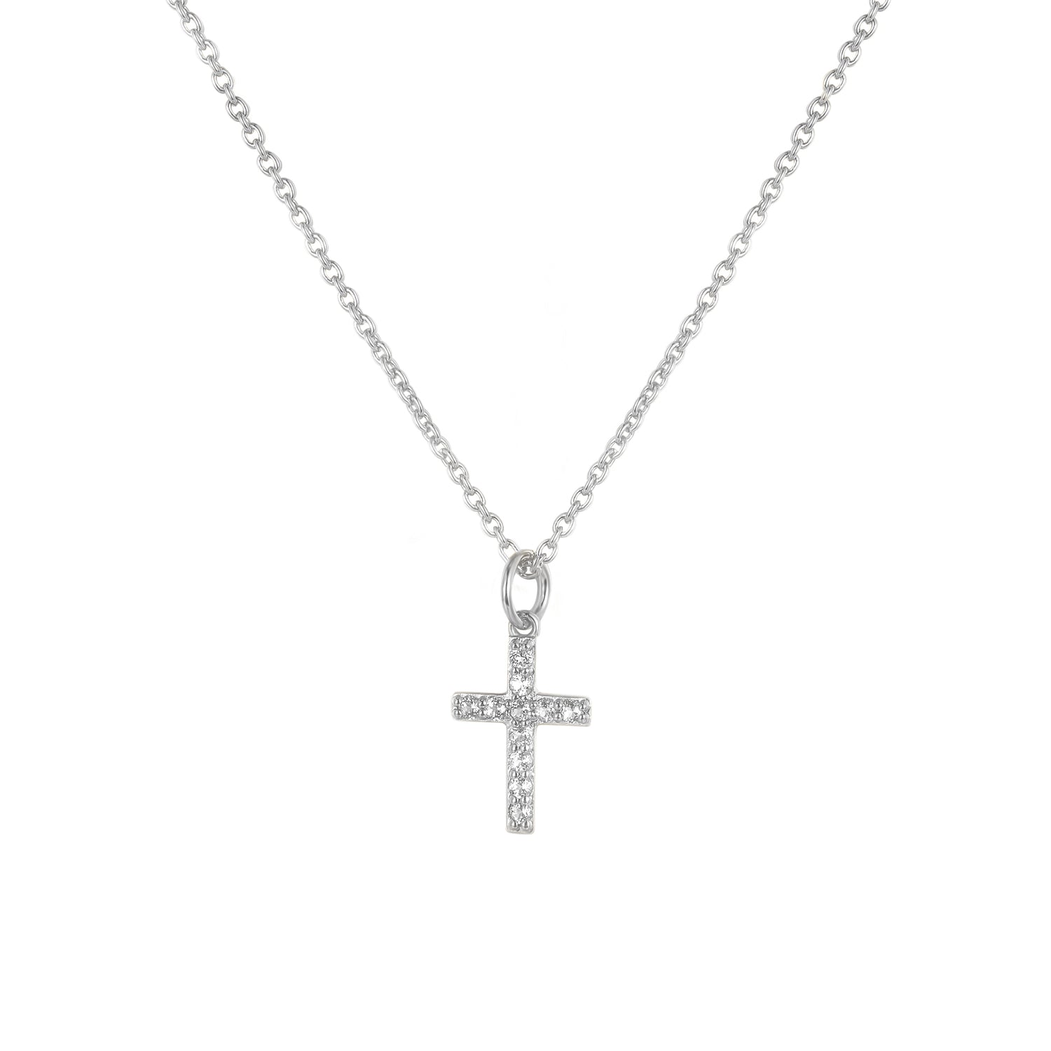 womens cross necklace, cross pendant with gemstones, white gold jewelry, white gold cross necklace, multi gemstone necklace