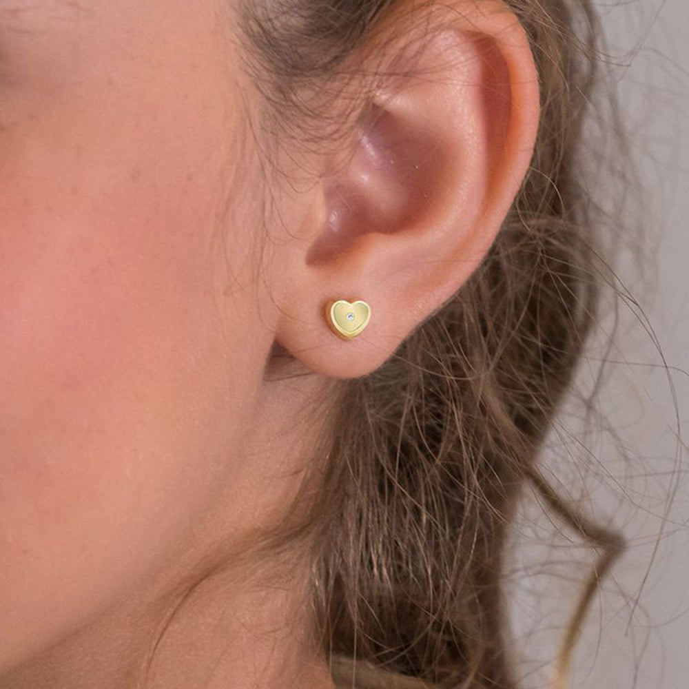 Mini Gemstone Love Earrings