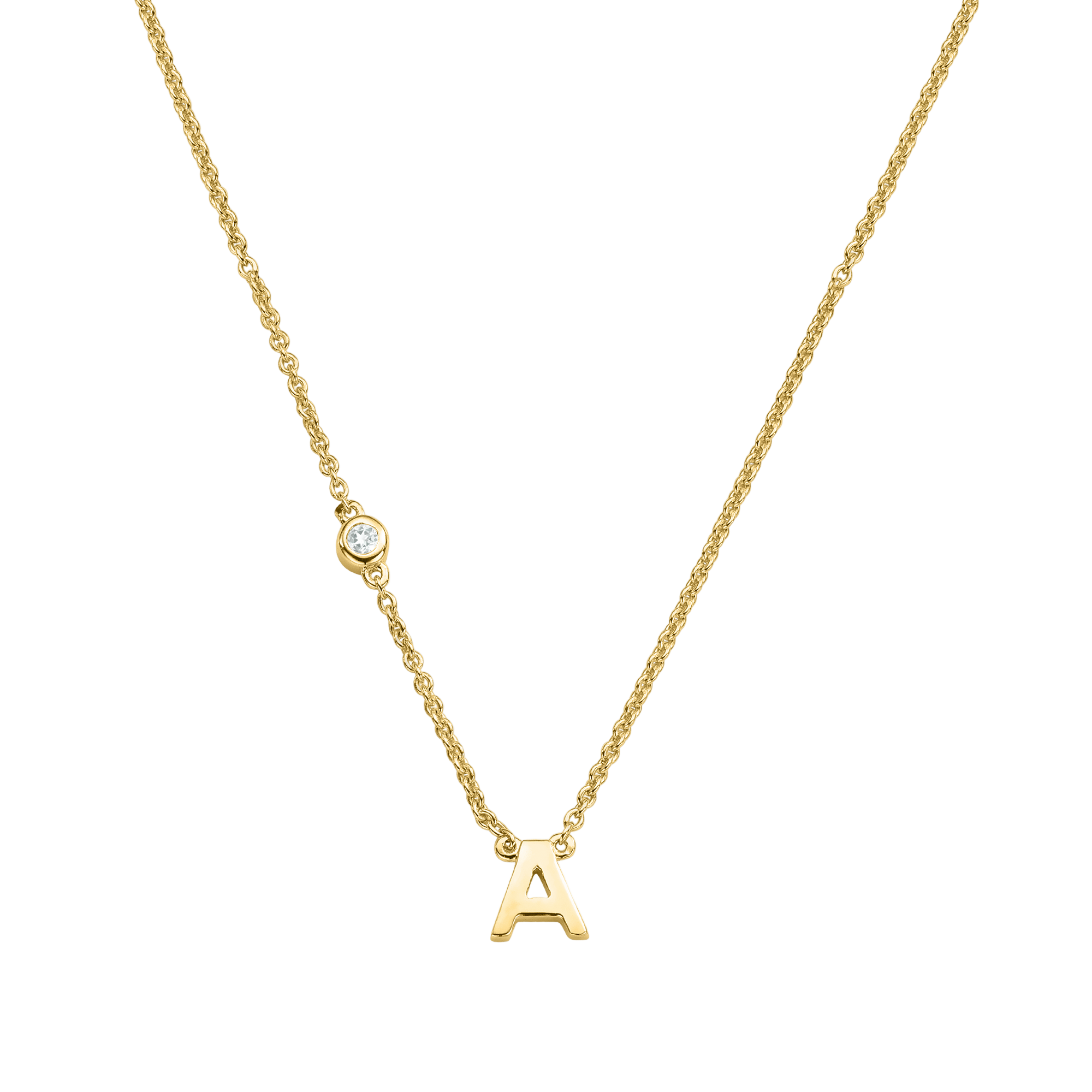14k gold initial necklace, birthstone necklace for mom, girlfriend&