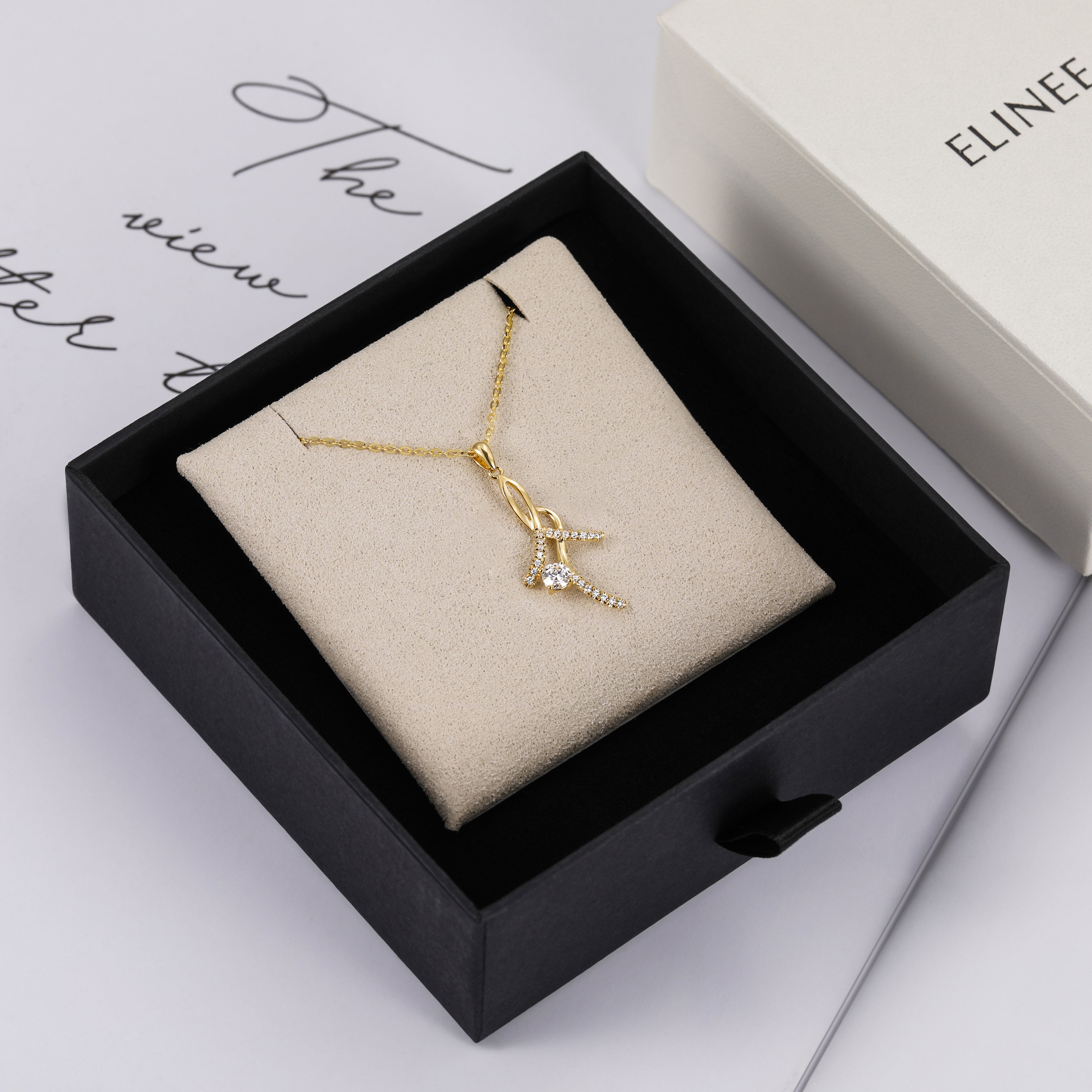 moissanite necklace gold, 18K gold necklace, moissanite necklace for women, mother&