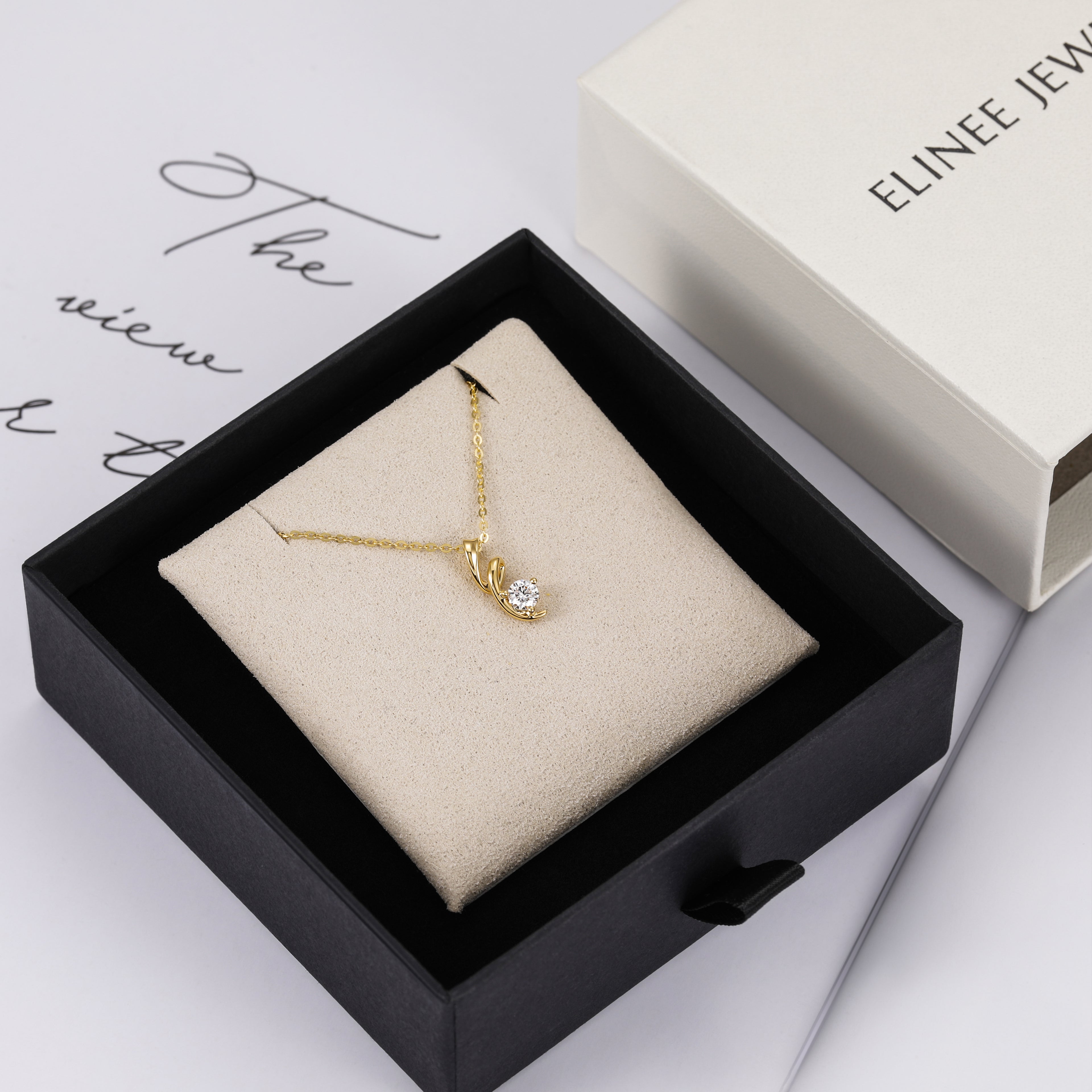 gold birthstone necklace, moissanite necklace for women, spiral pendant, one year anniversary gifts, custom birthstone necklace
