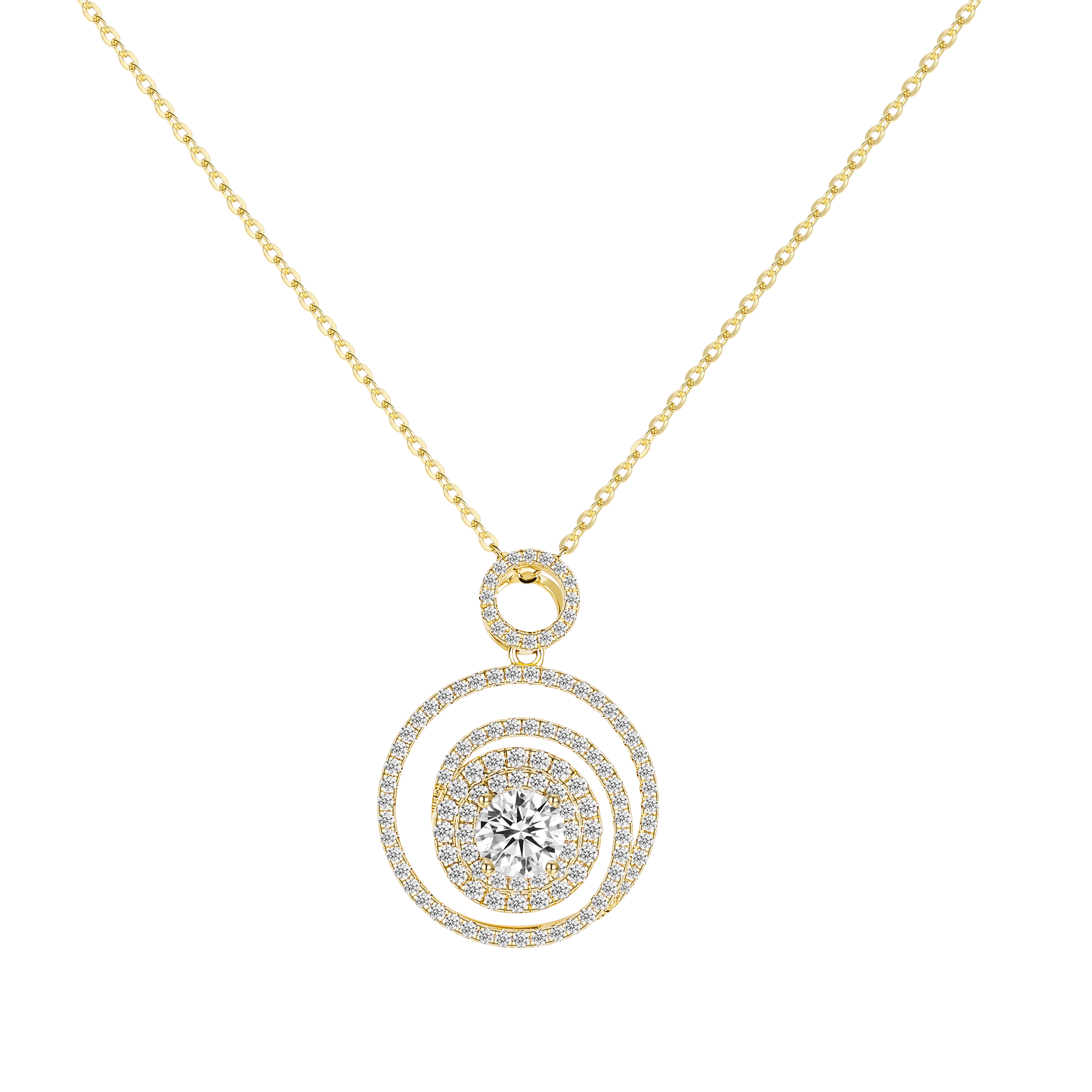 moissanite vs lab diamond, moissanite necklace, luxury gold necklace, round pendant necklace, mother&