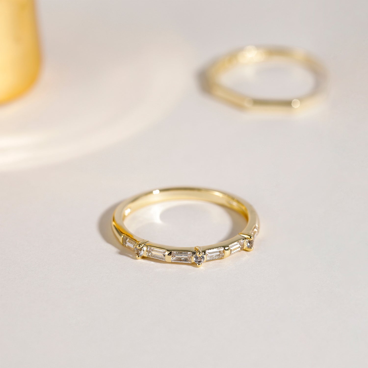 Customizable Rectangular Gemstone Ring