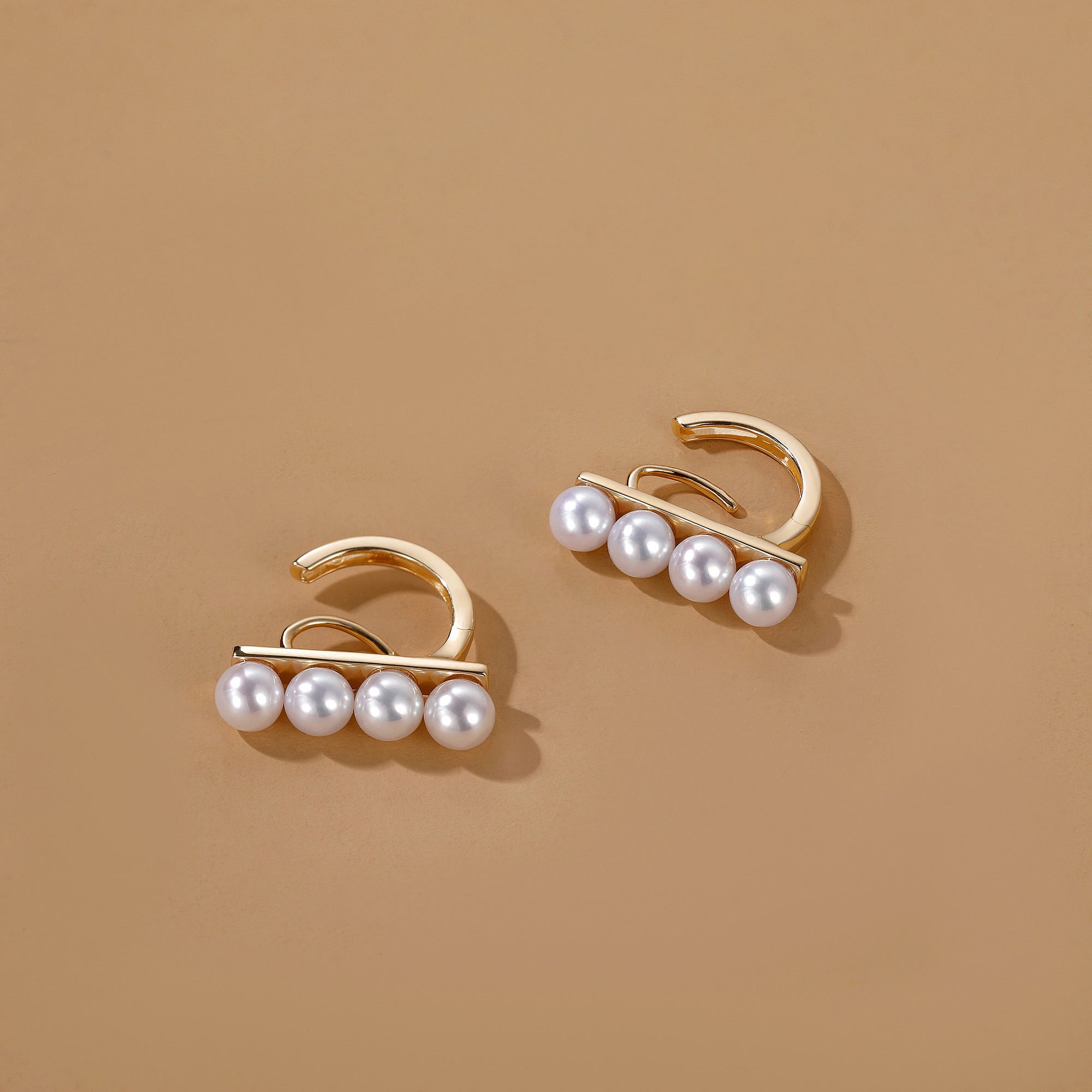 Geometric Pearl Earrings