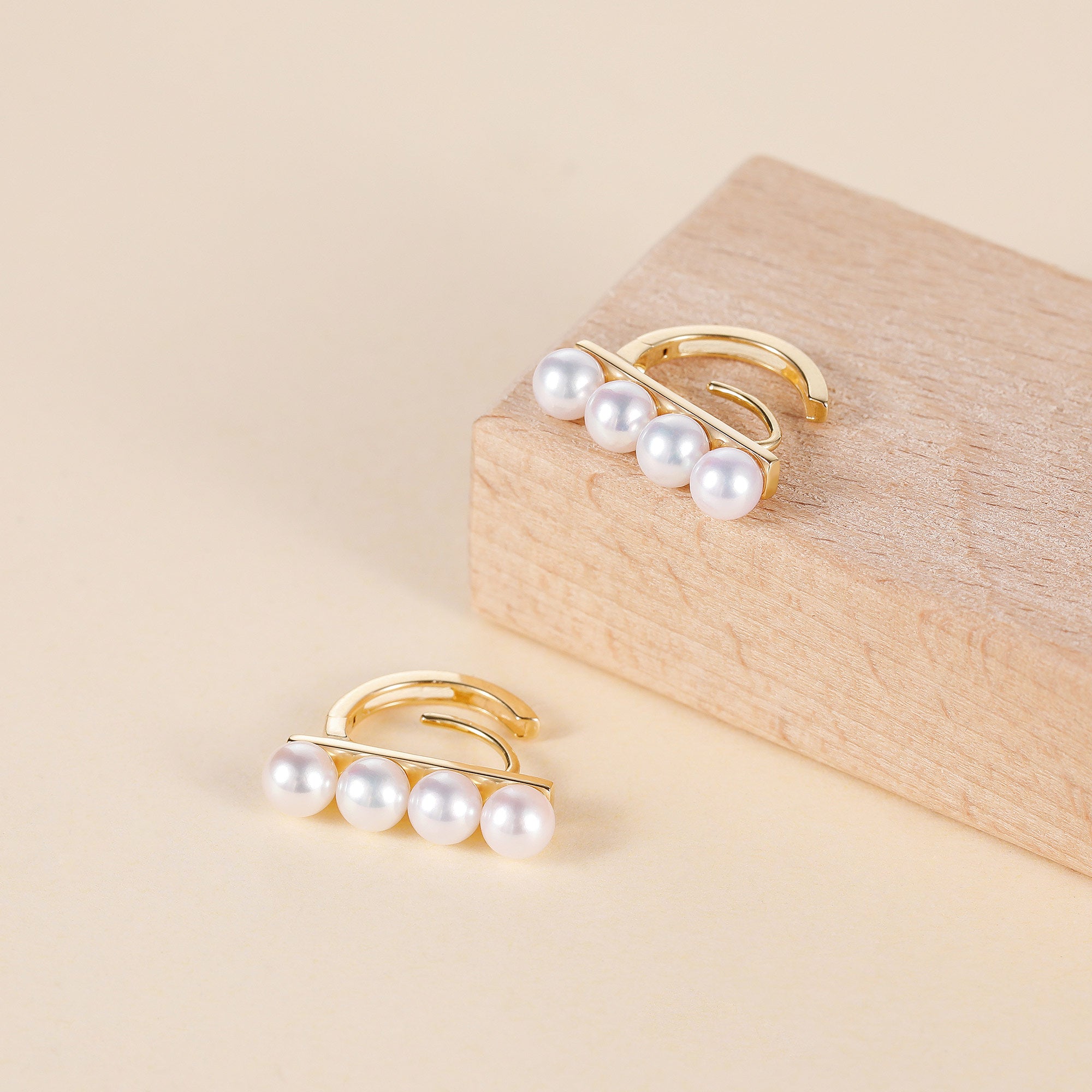 Geometric Pearl Earrings