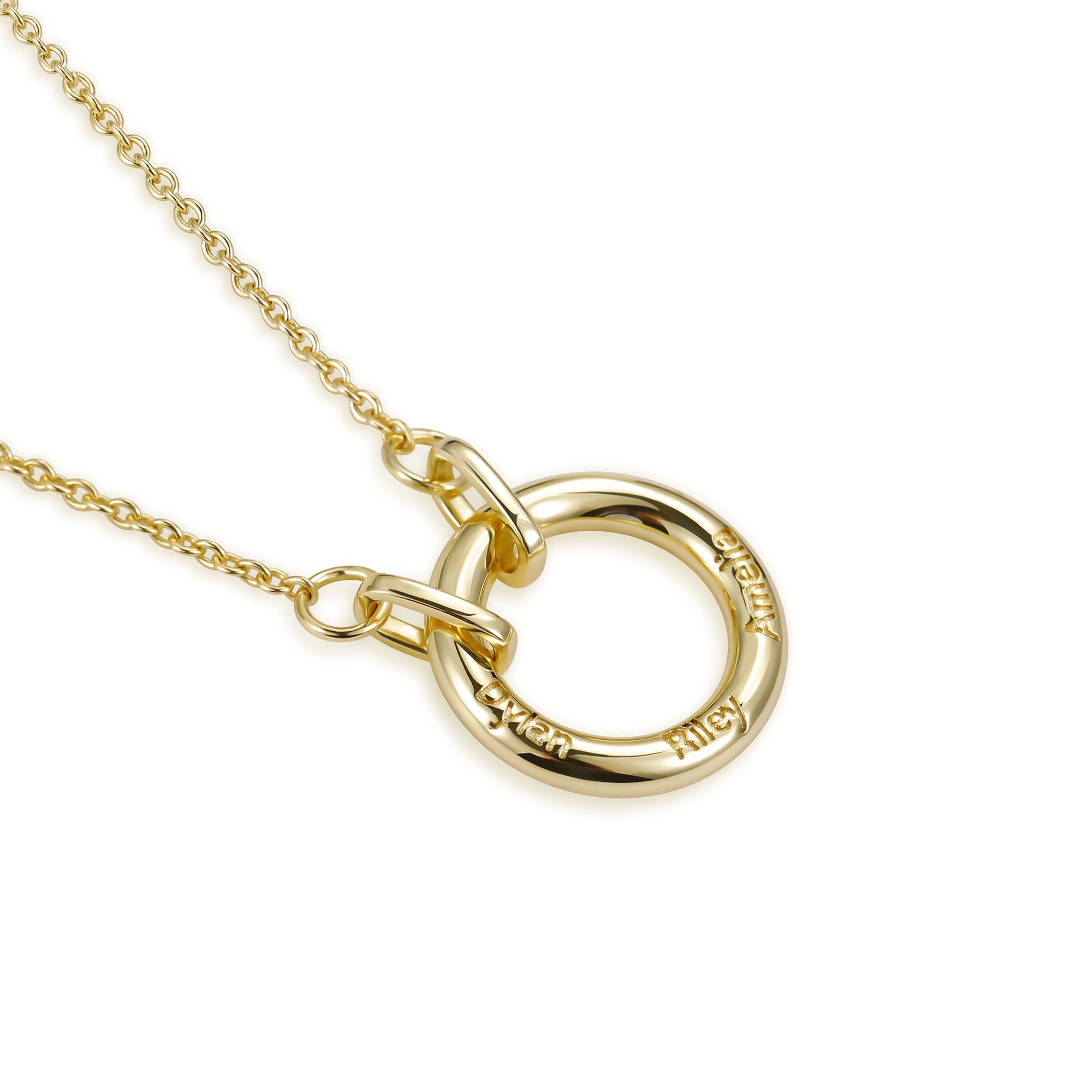 customized name necklace, engraved name necklace, circle name necklace, custom name pendant, 10K gold necklace