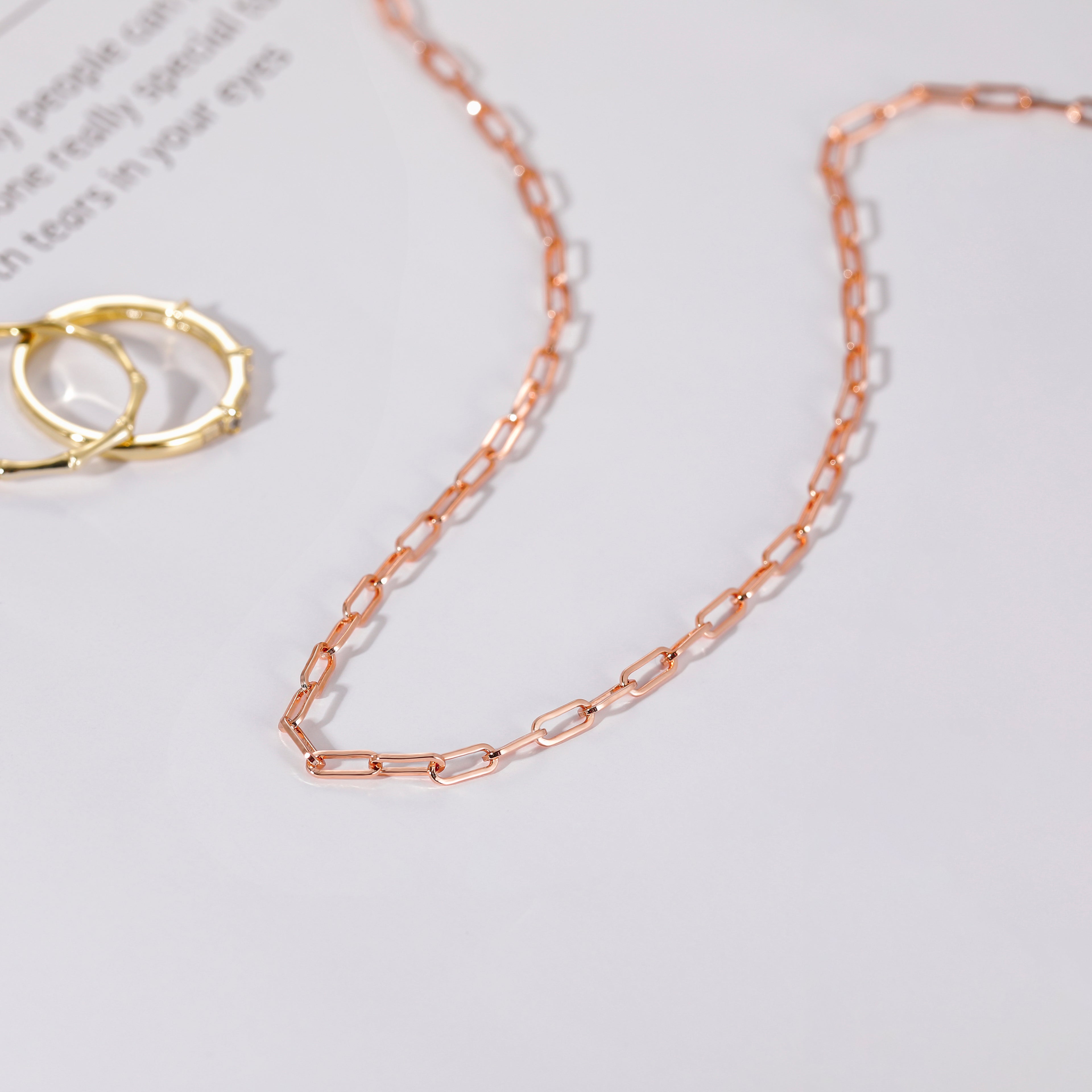 rose gold necklace, italian necklace, solid gold chain necklace