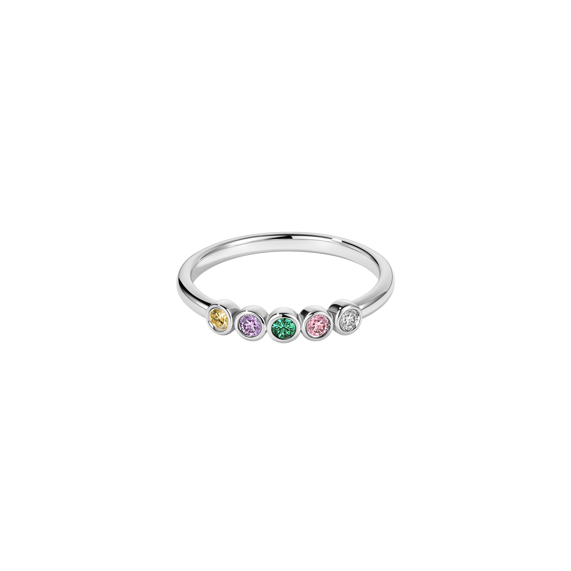 Colored Gemstone Solid Gold Ring