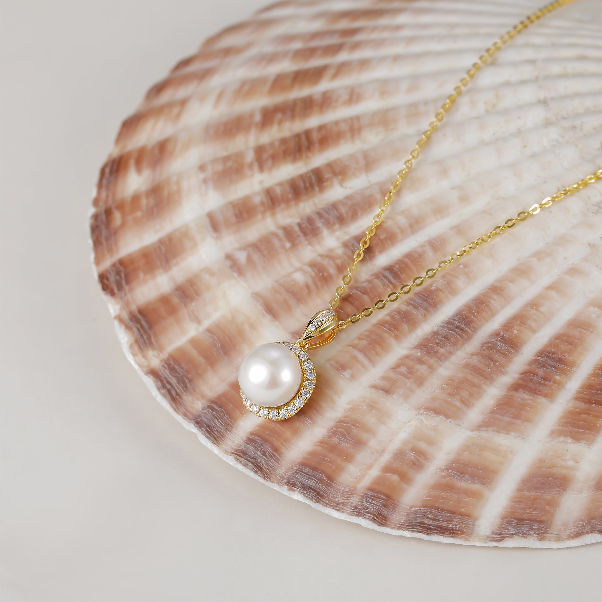 pearl gold necklace, diamond and pearl necklace, pearl and gemstone necklace, gift for new mom, gold necklace with pendant
