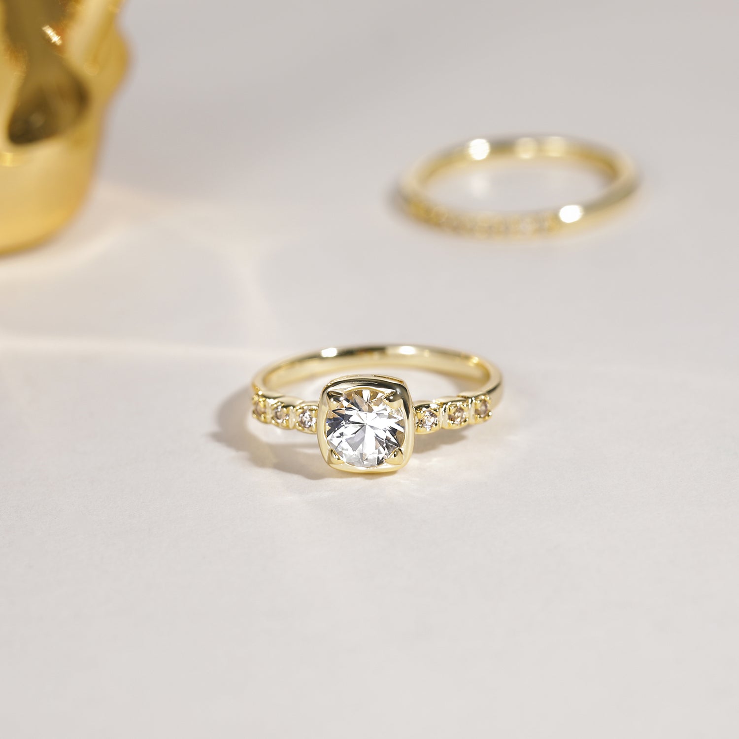 Round Custom Gemstone Promise Ring