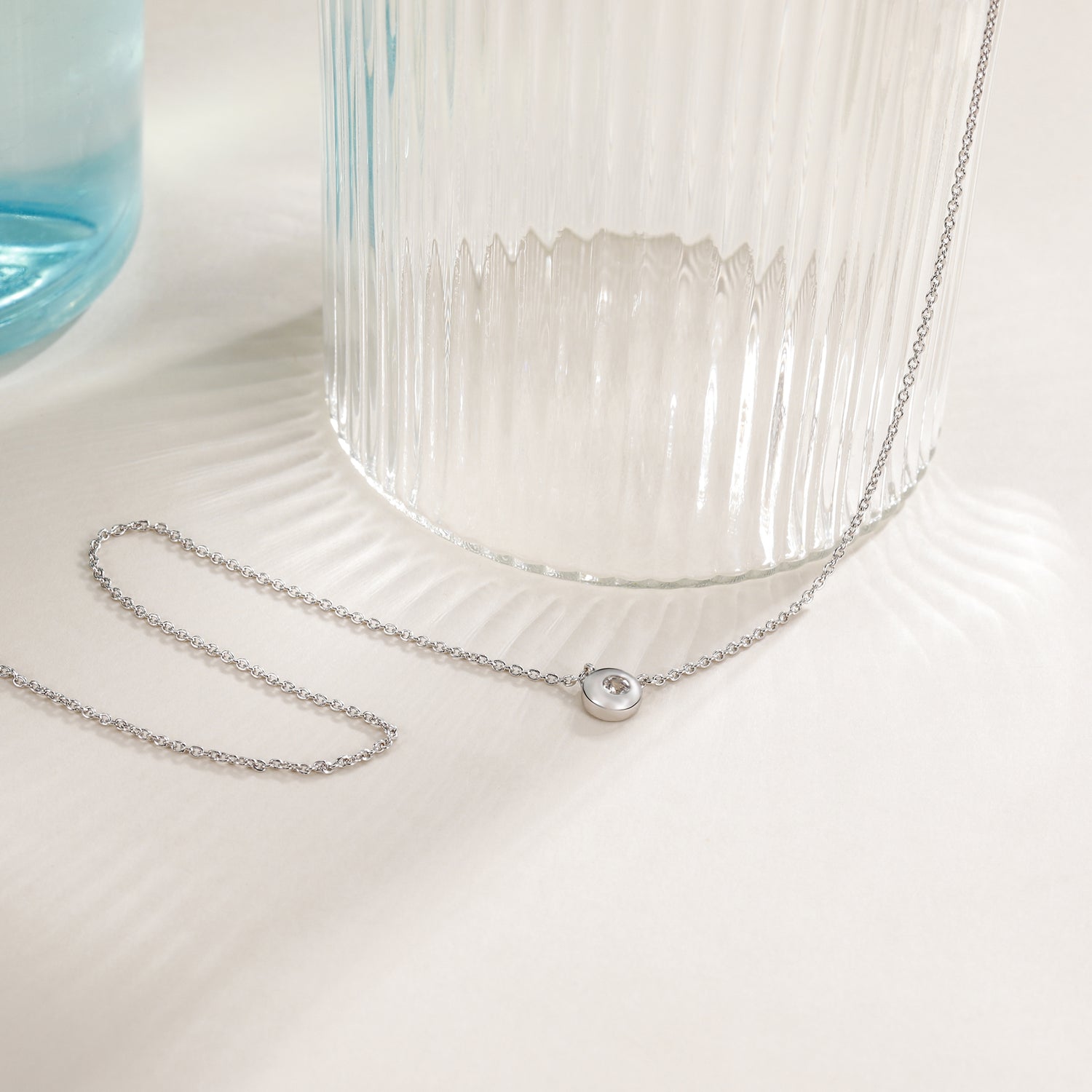 birthstone necklace for mom, white gold chain, 14K white gold, custom pendant jewelry, simple gold necklace
