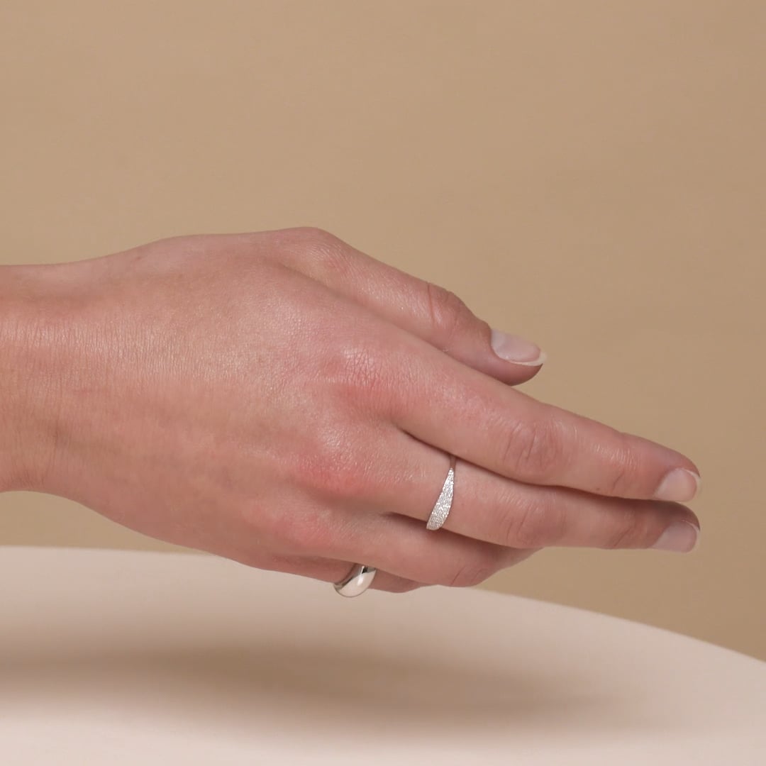 Solid Gold Slender Micro Sparkle Ring