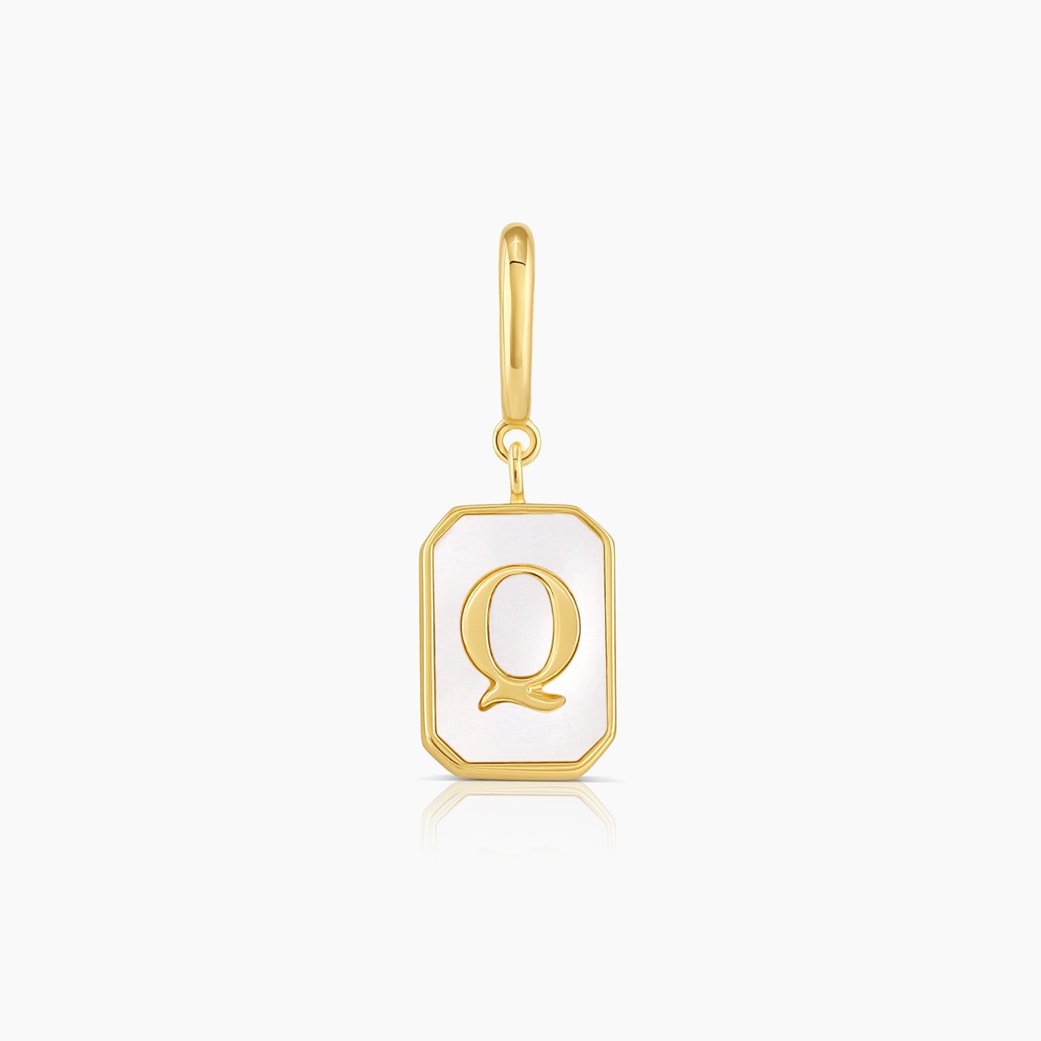 Q initial, letter pendant for women, solid gold pendant