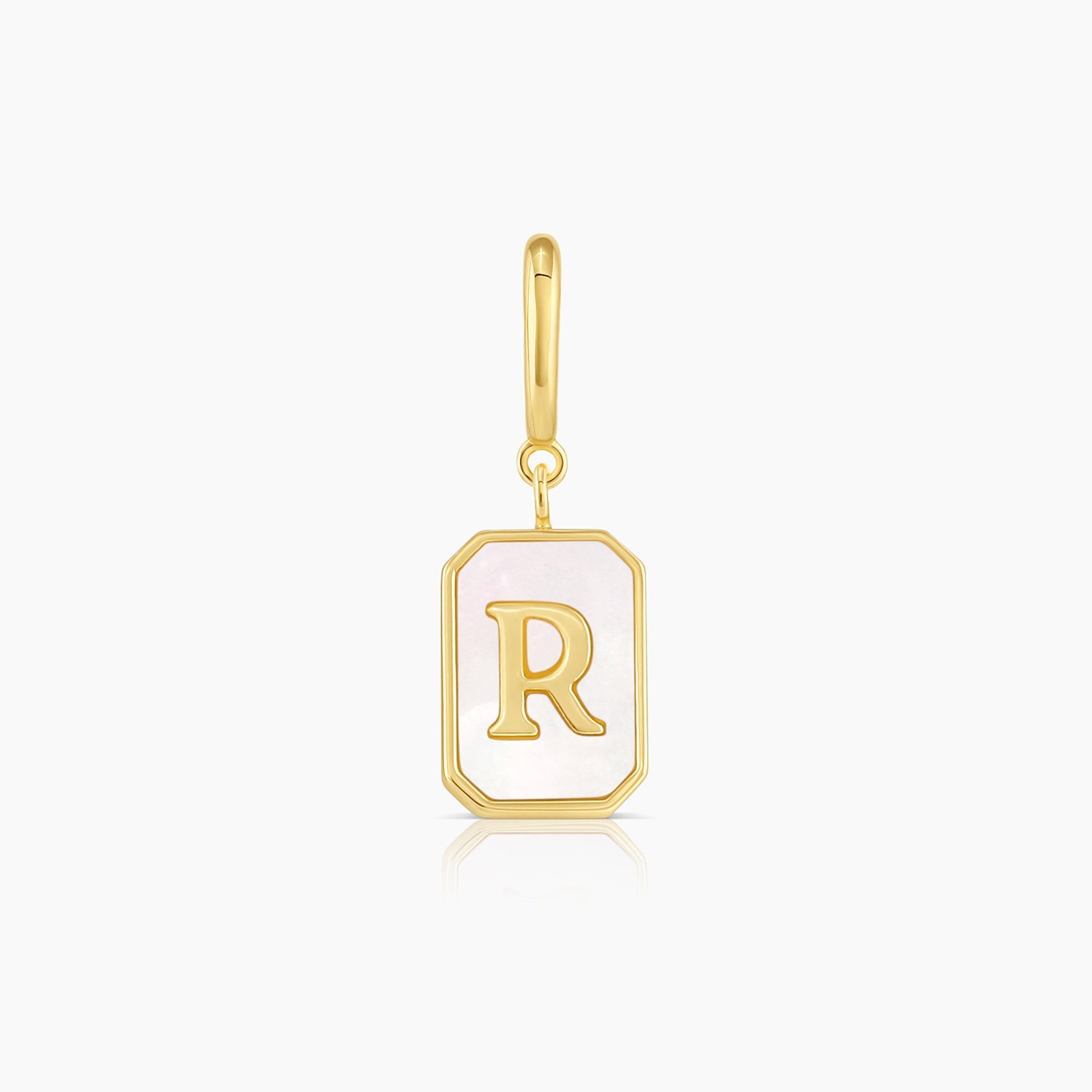 R initial, letter pendant for women, solid gold pendant