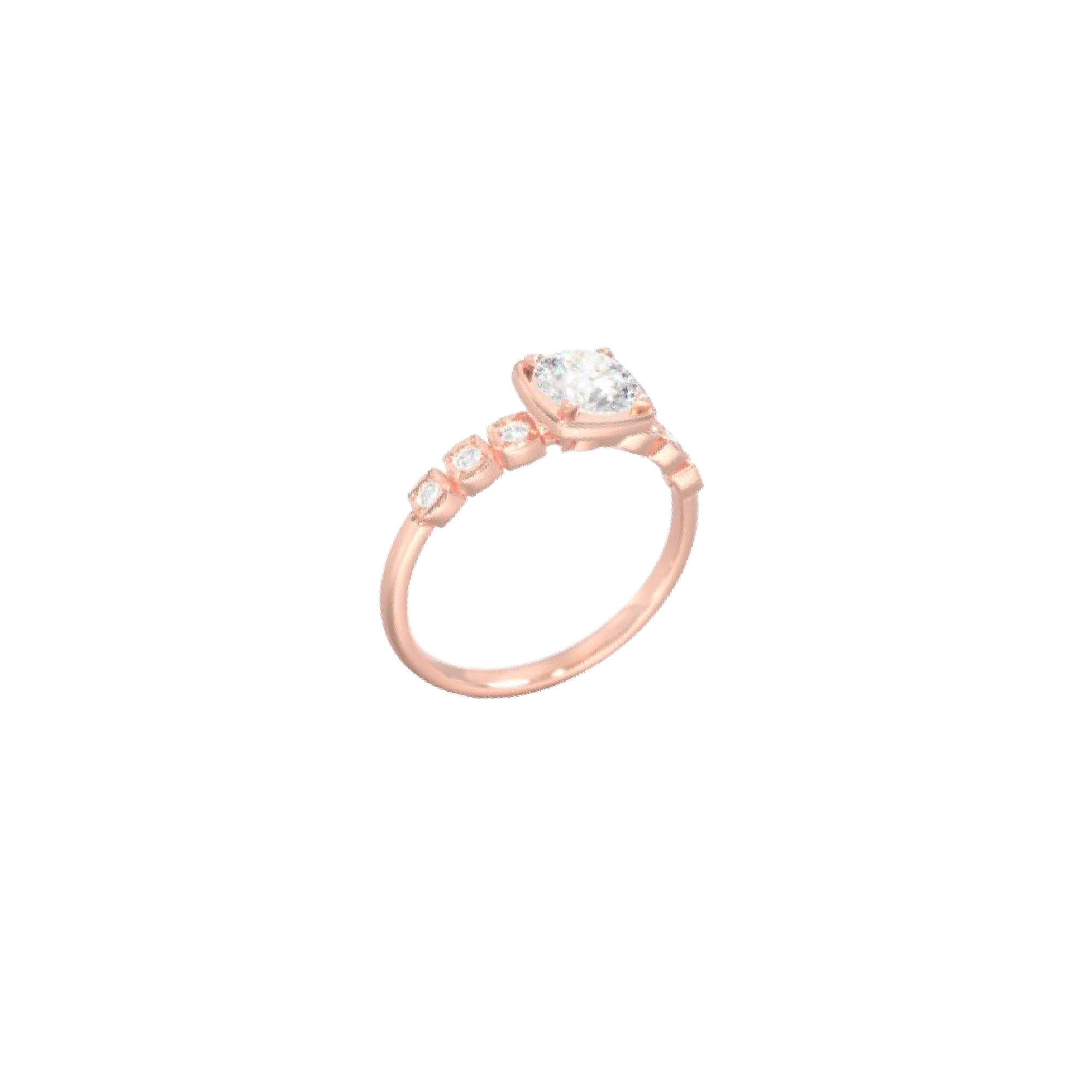 Round Custom Gemstone Promise Ring