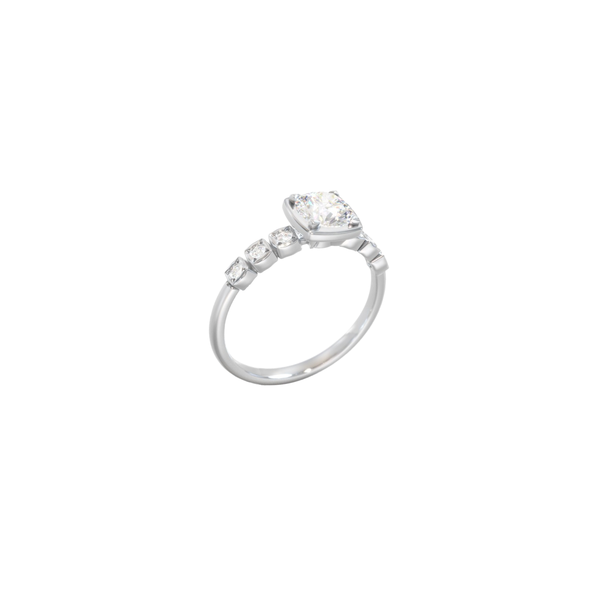 Round Custom Gemstone Promise Ring
