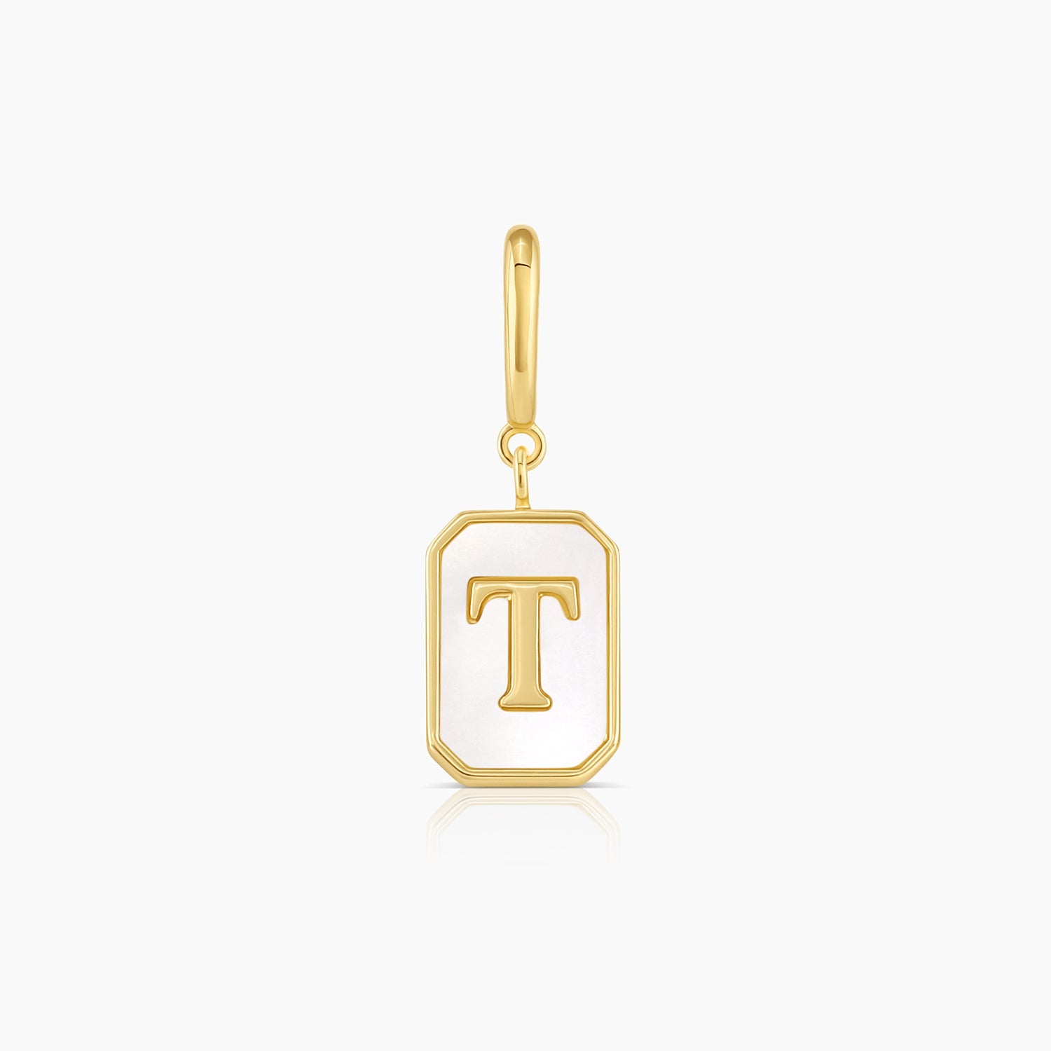 T initial, letter pendant for women, solid gold pendant