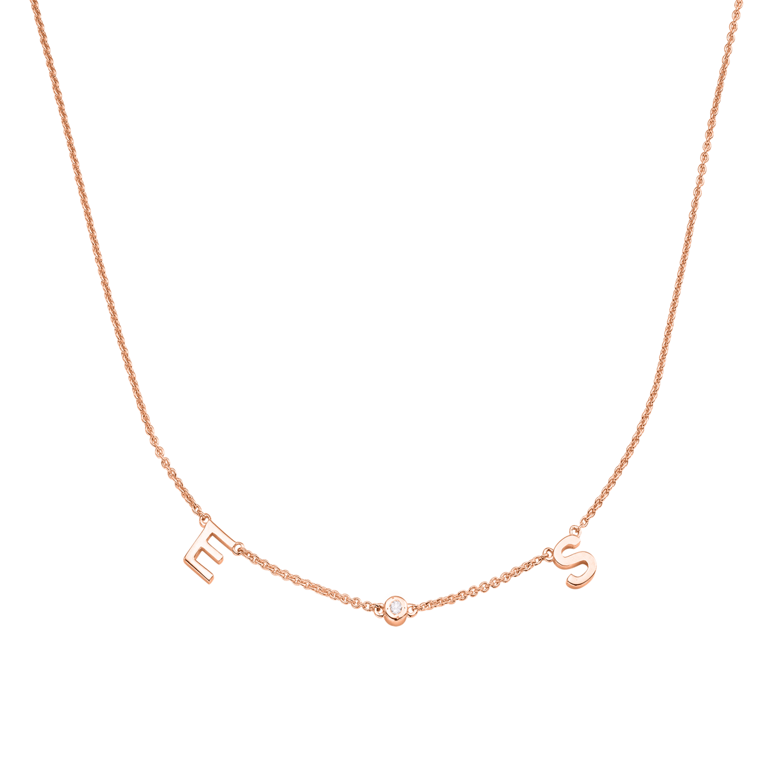 rose gold initial necklace, birthstone necklace for mom, solid gold necklace, 10K gold necklace, gold initial necklace, 2 initial necklace