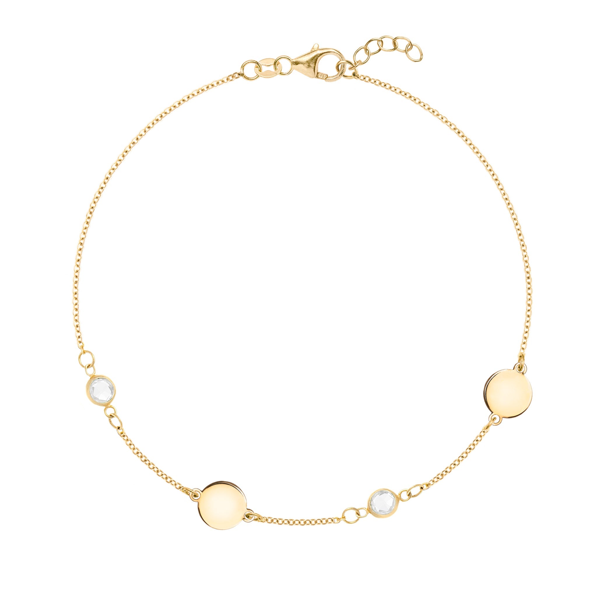 2 Letter with 2 Birthstone Bracelet