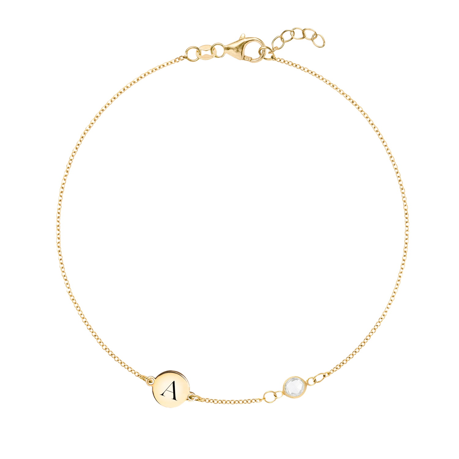 Bracciale portafortuna con lettera classica