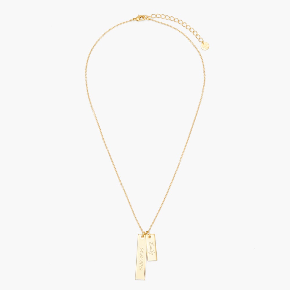 gold bar necklace engraved, personalized bar necklace, hanging bar necklace, layer necklace