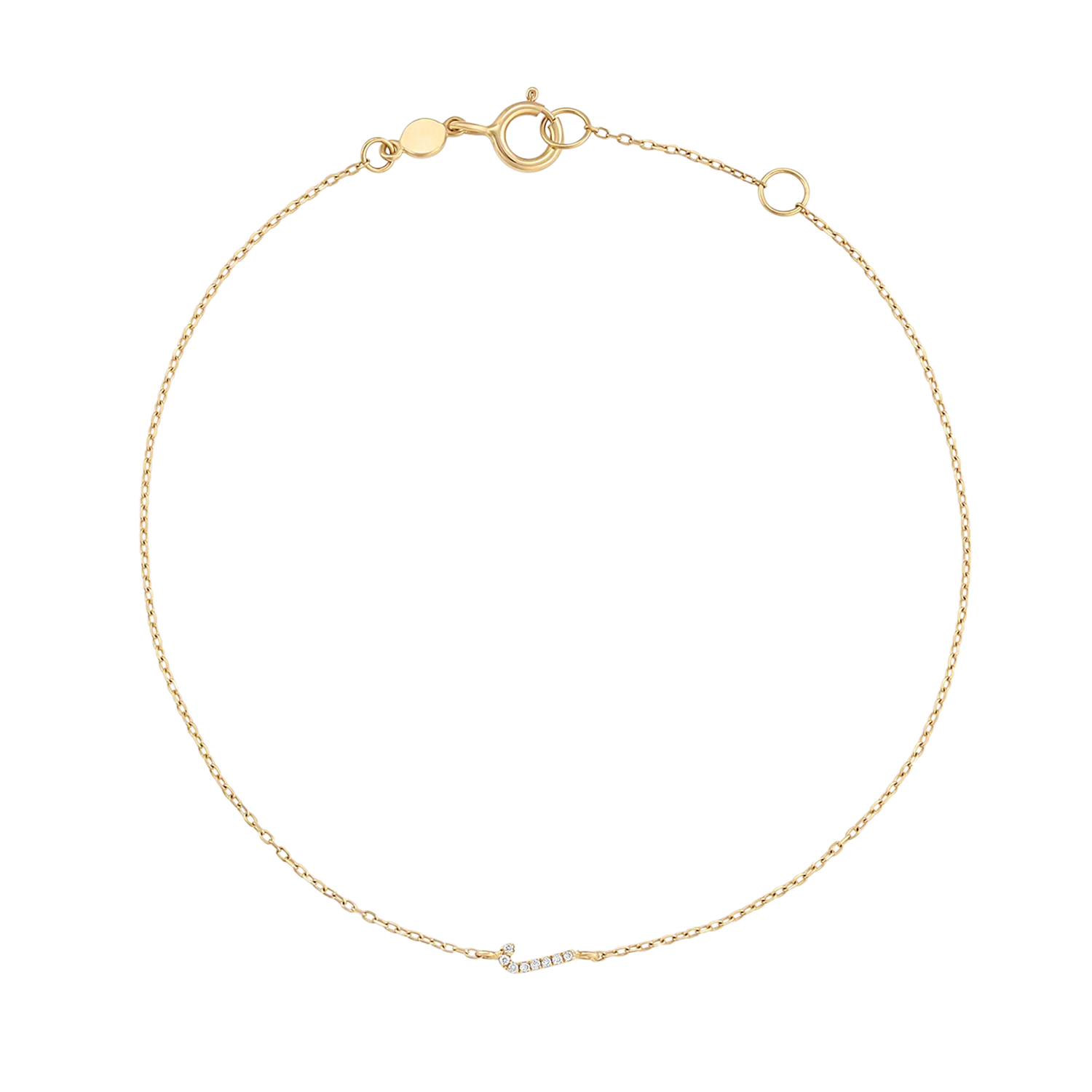 Bracciale con alfabeto con pavé di pietre preziose