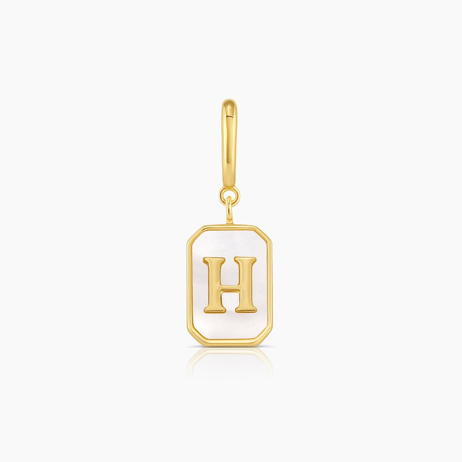 initial H, letter parker charm, solid gold charm