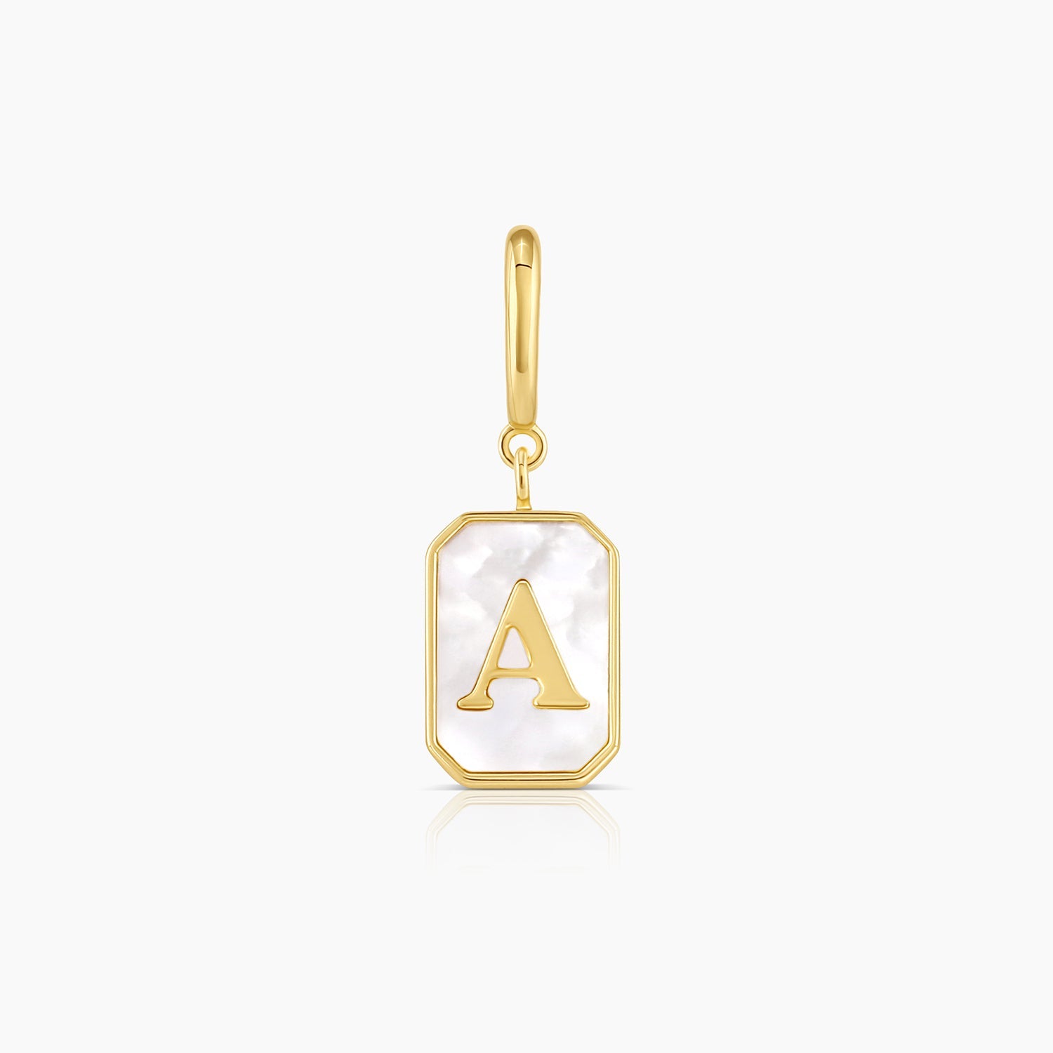 initial A, letter parker charm, solid gold charm