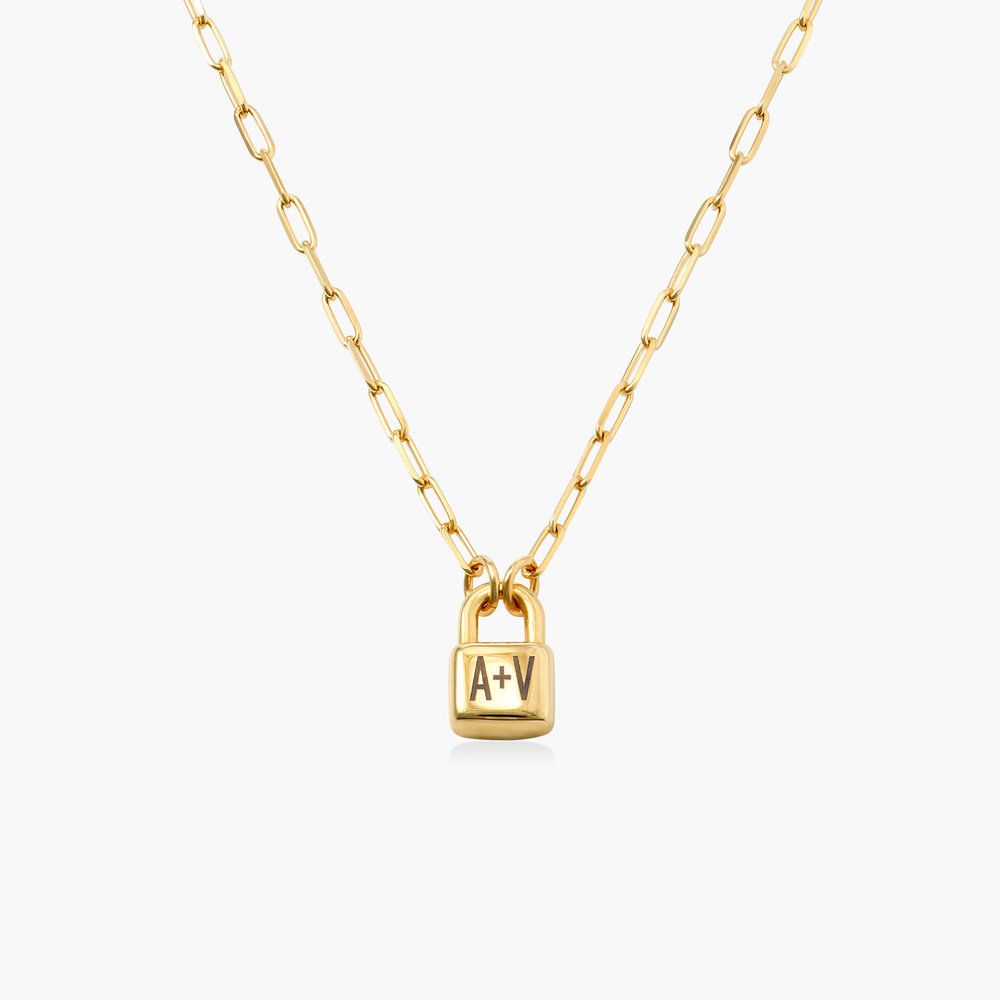 gold engraved necklace, lock necklace,necklaces valentine&