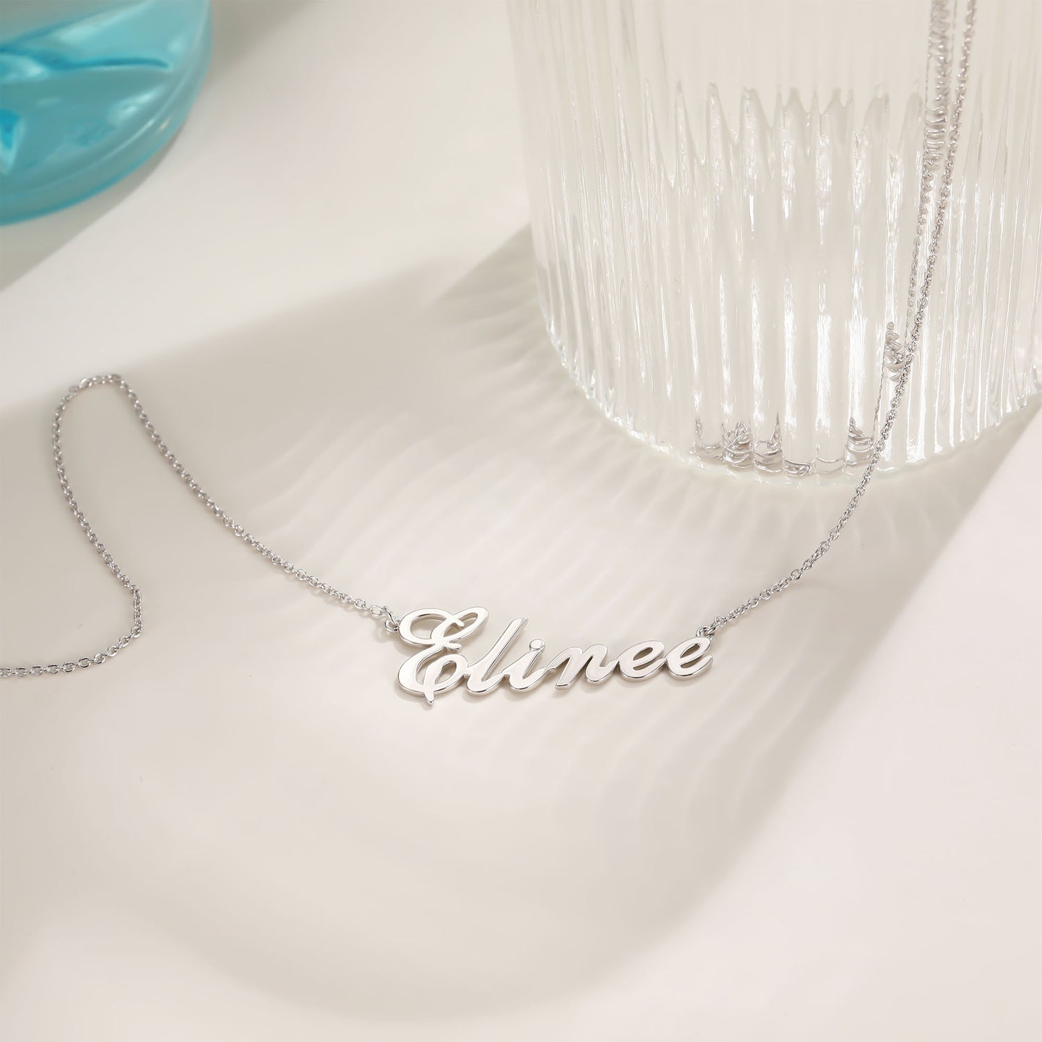 white gold necklace for women, gold name necklace, custom charm necklace, childrens name necklace, fashion necklace