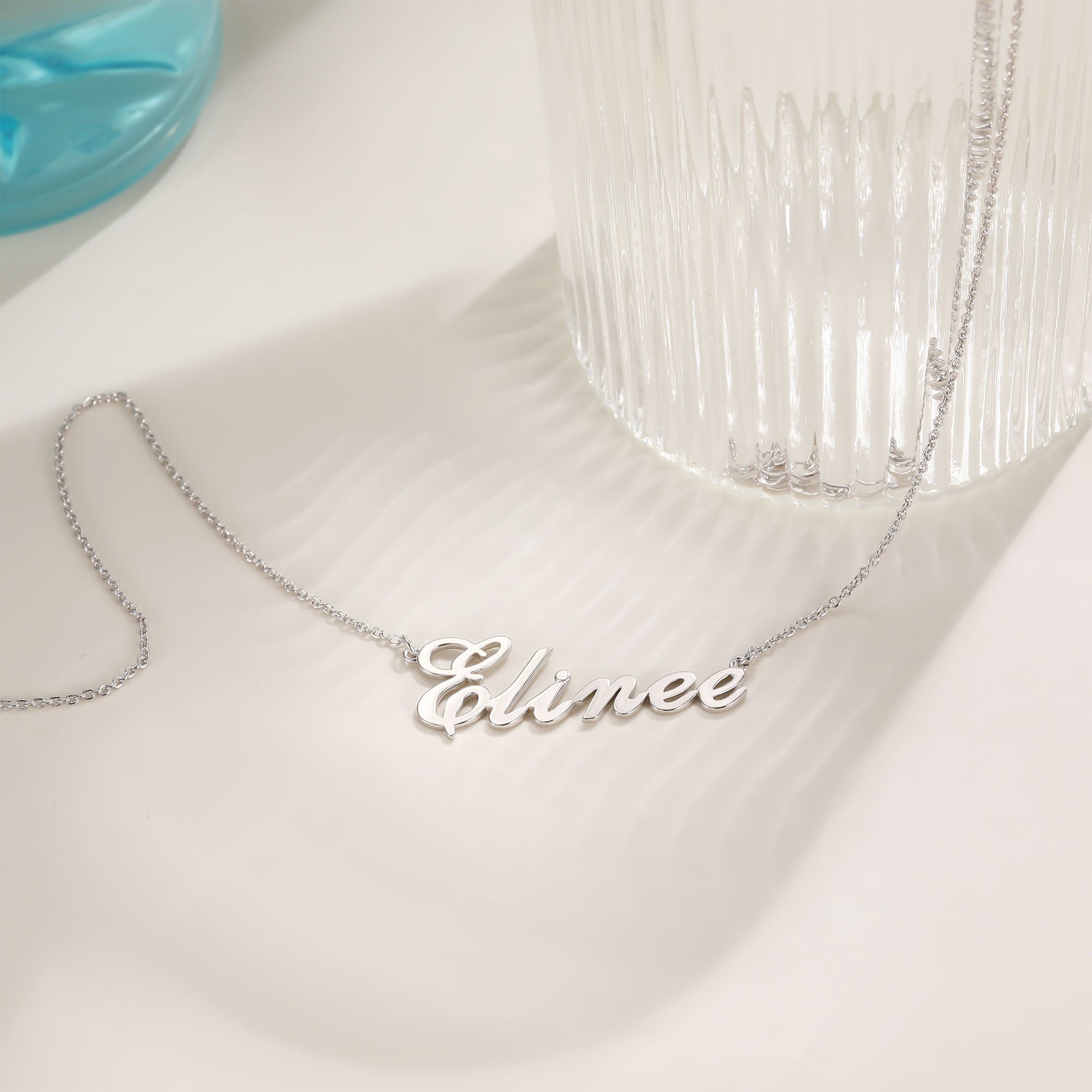 white gold necklace for women, gold name necklace, custom charm necklace, childrens name necklace, fashion necklace