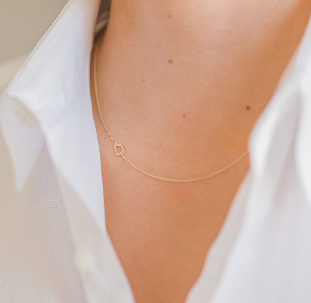 letter necklace, 14K gold initial necklace, customized mom necklace, gold jewelry for women, asymmetrical initial necklace