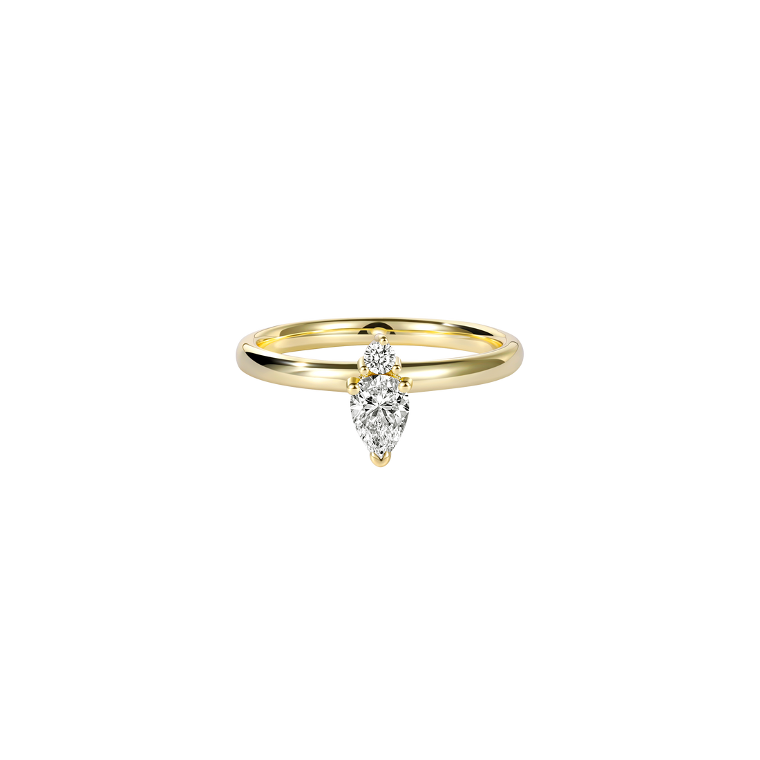 Anello combinato con pietre preziose a forma di pera 