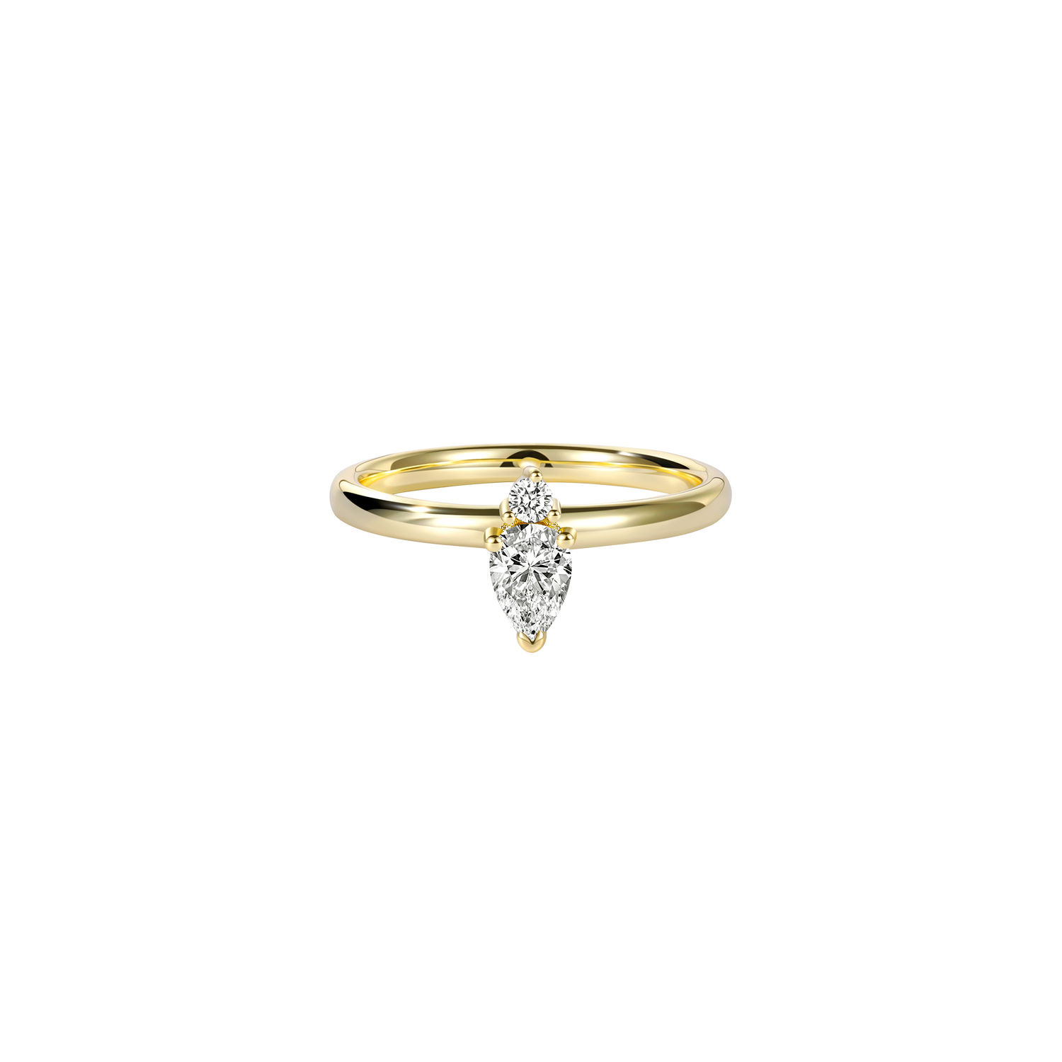 Anello combinato con pietre preziose a forma di pera 