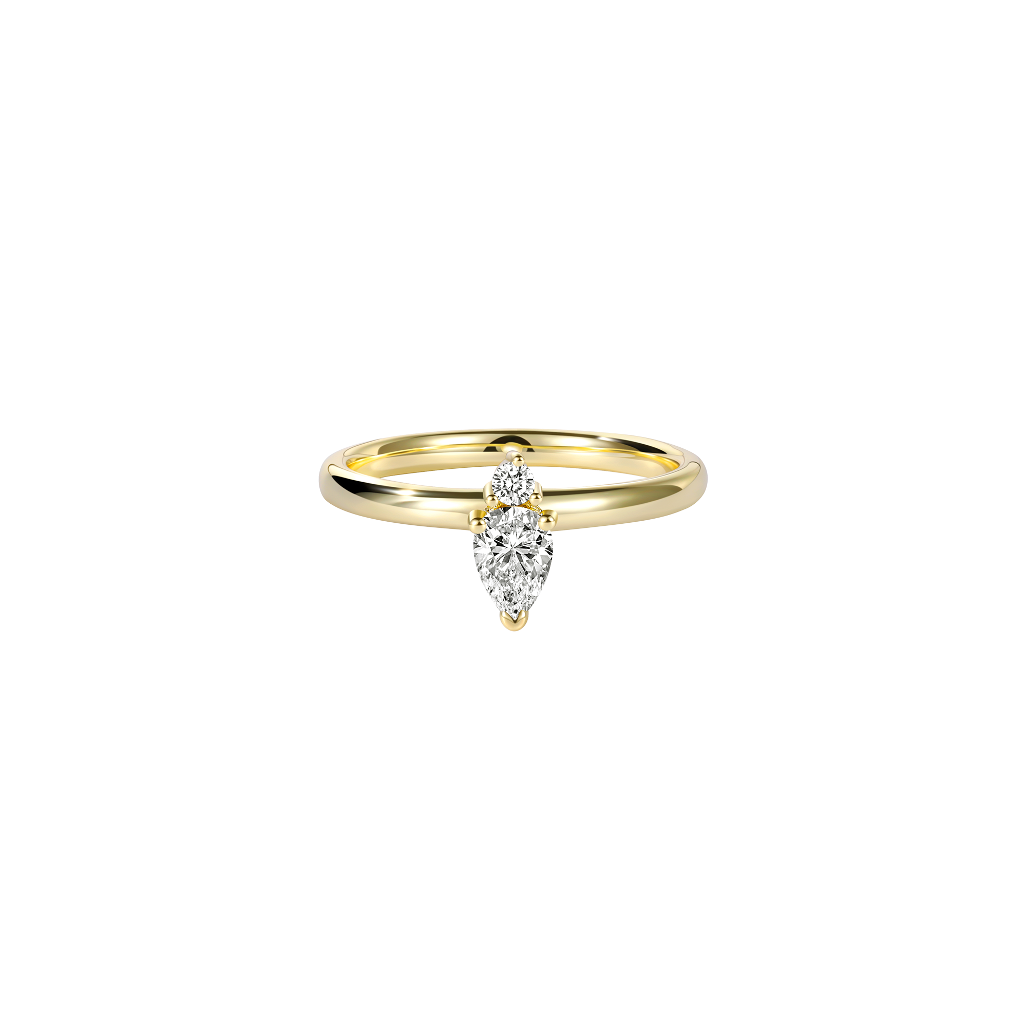Anello combinato con pietre preziose a forma di pera 