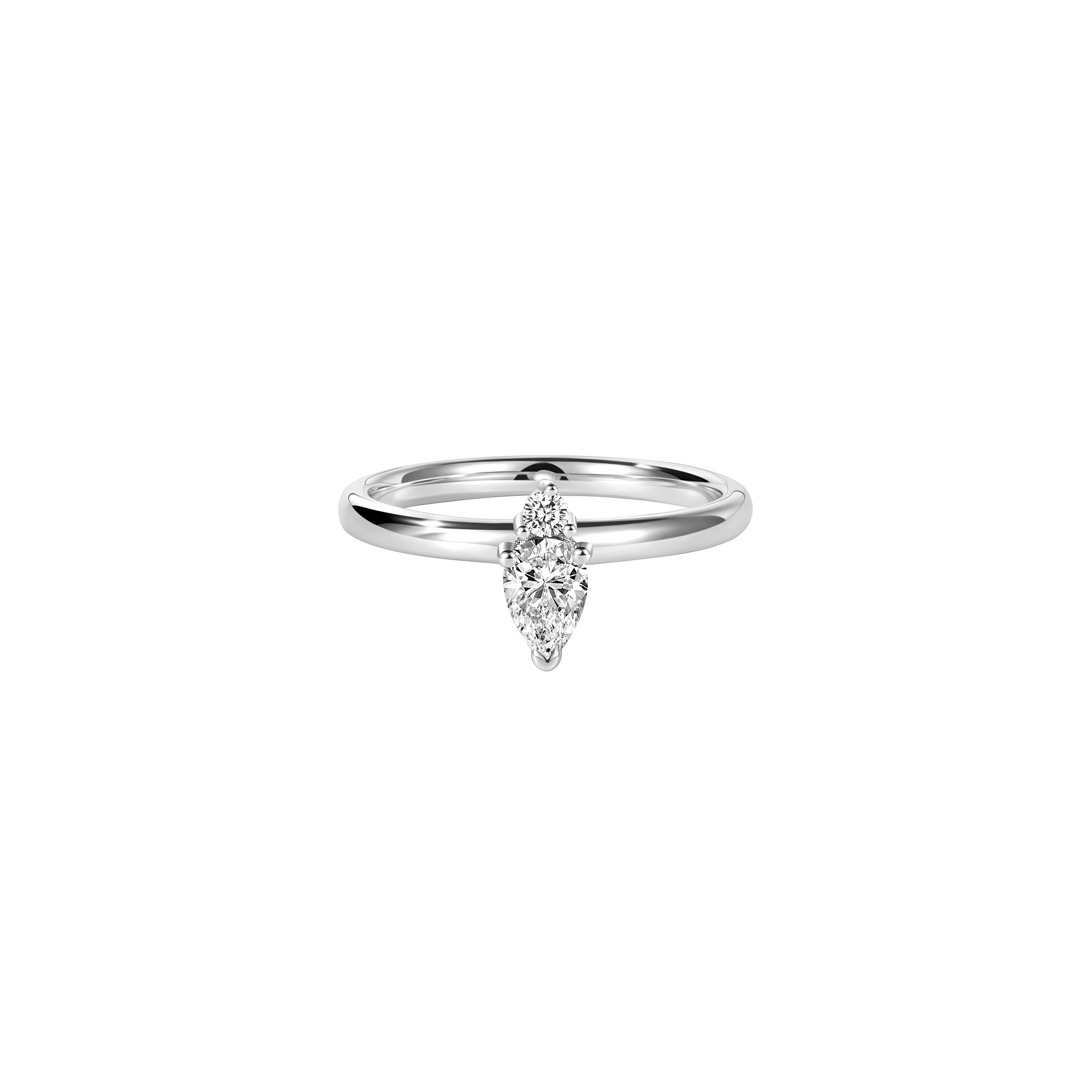 Anello combinato con pietre preziose a forma di pera 