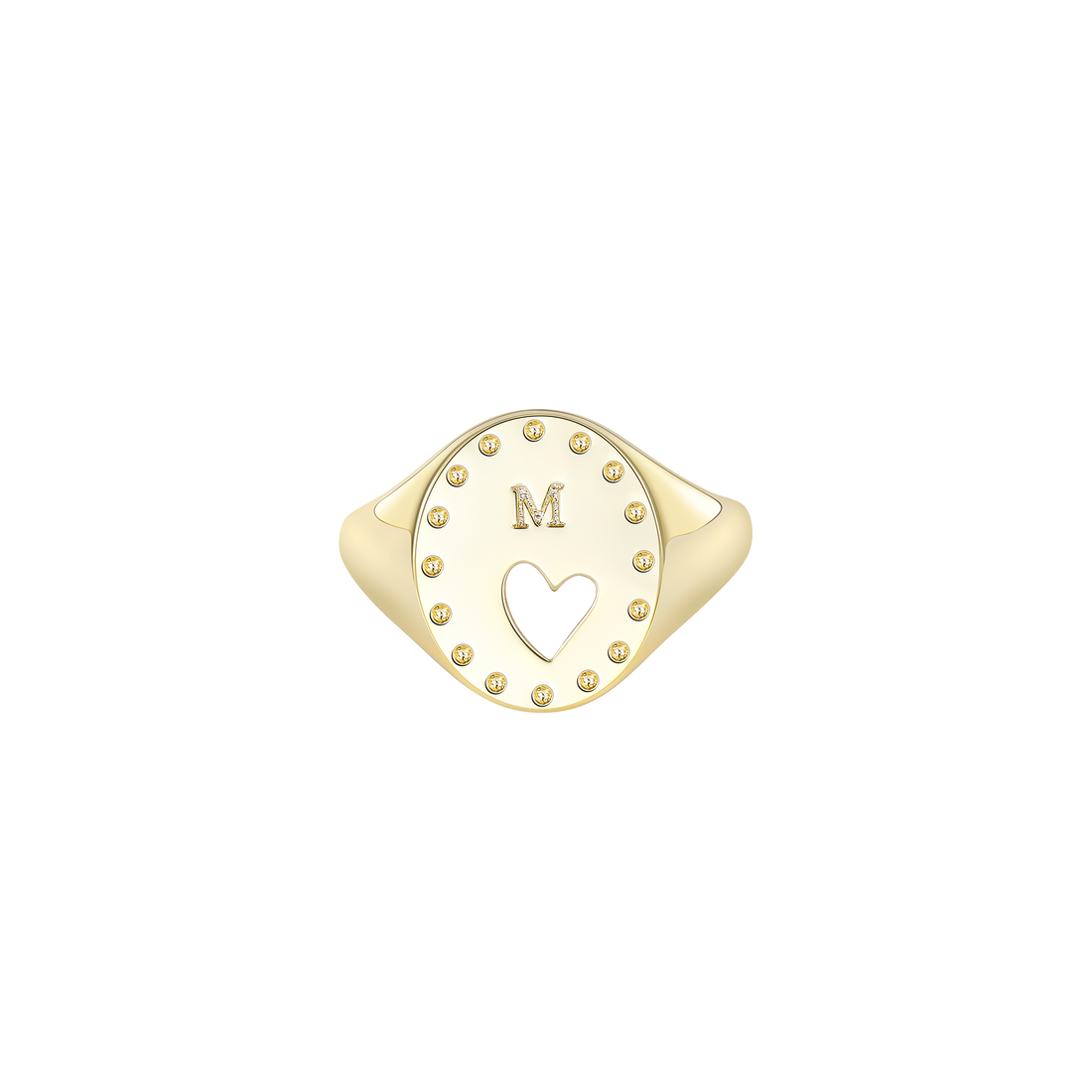 Engraved Heart Openwork Ring