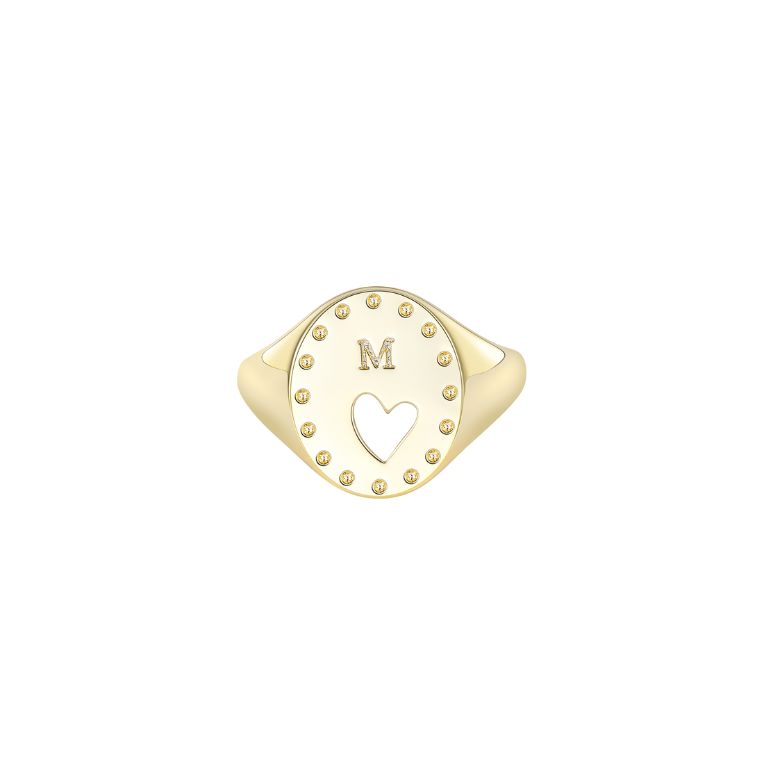 Anello traforato a cuore inciso